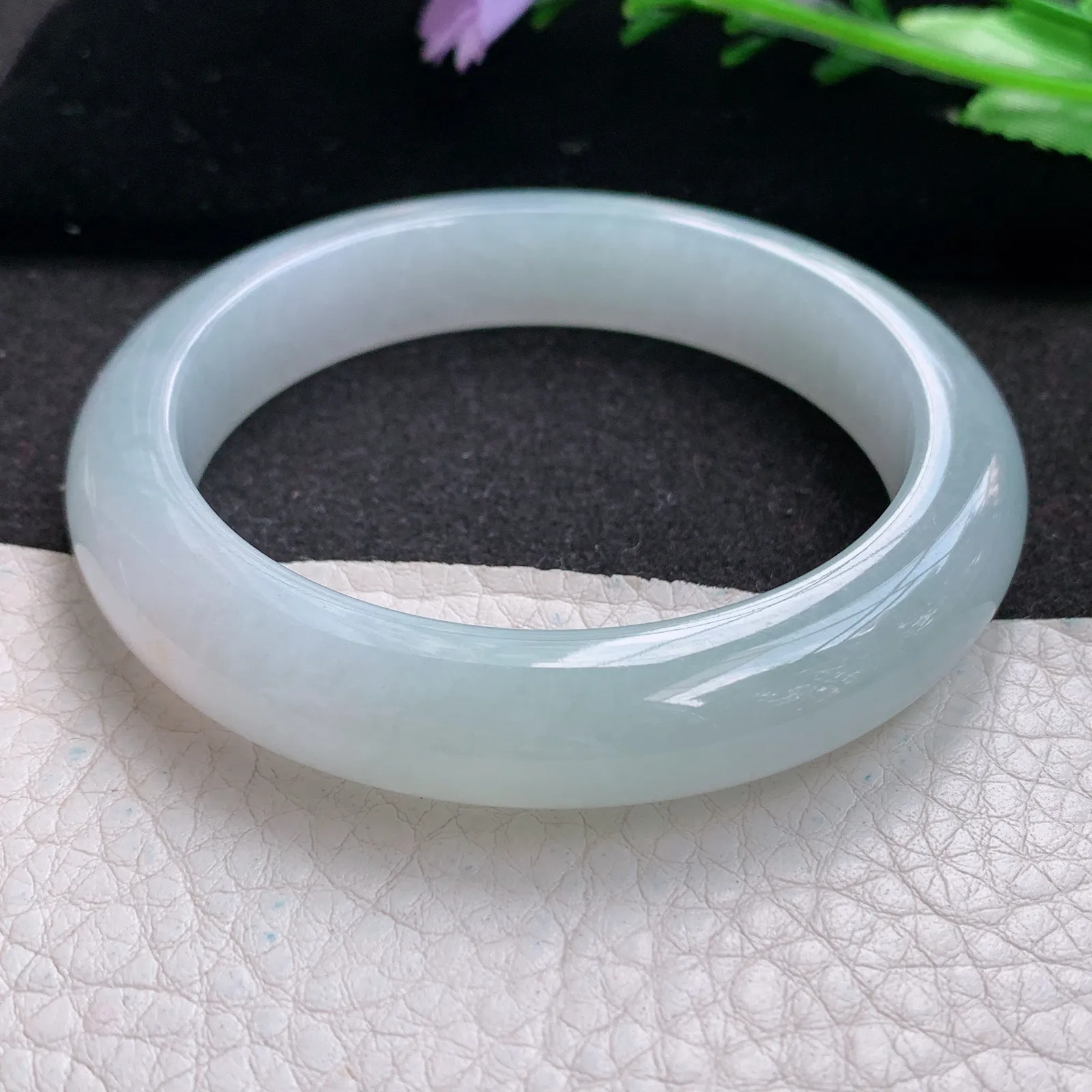 xd实拍56*11.8*9平安镯 缅甸翡翠a货玉手镯冰纯胶感宽边玉手环