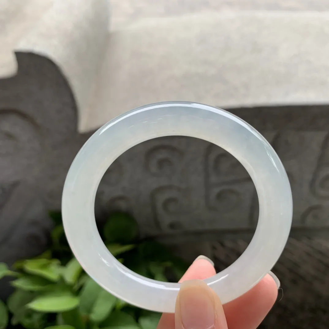 小圈口 53.2-9.6【冰种圆条手镯】圆条53 54可戴