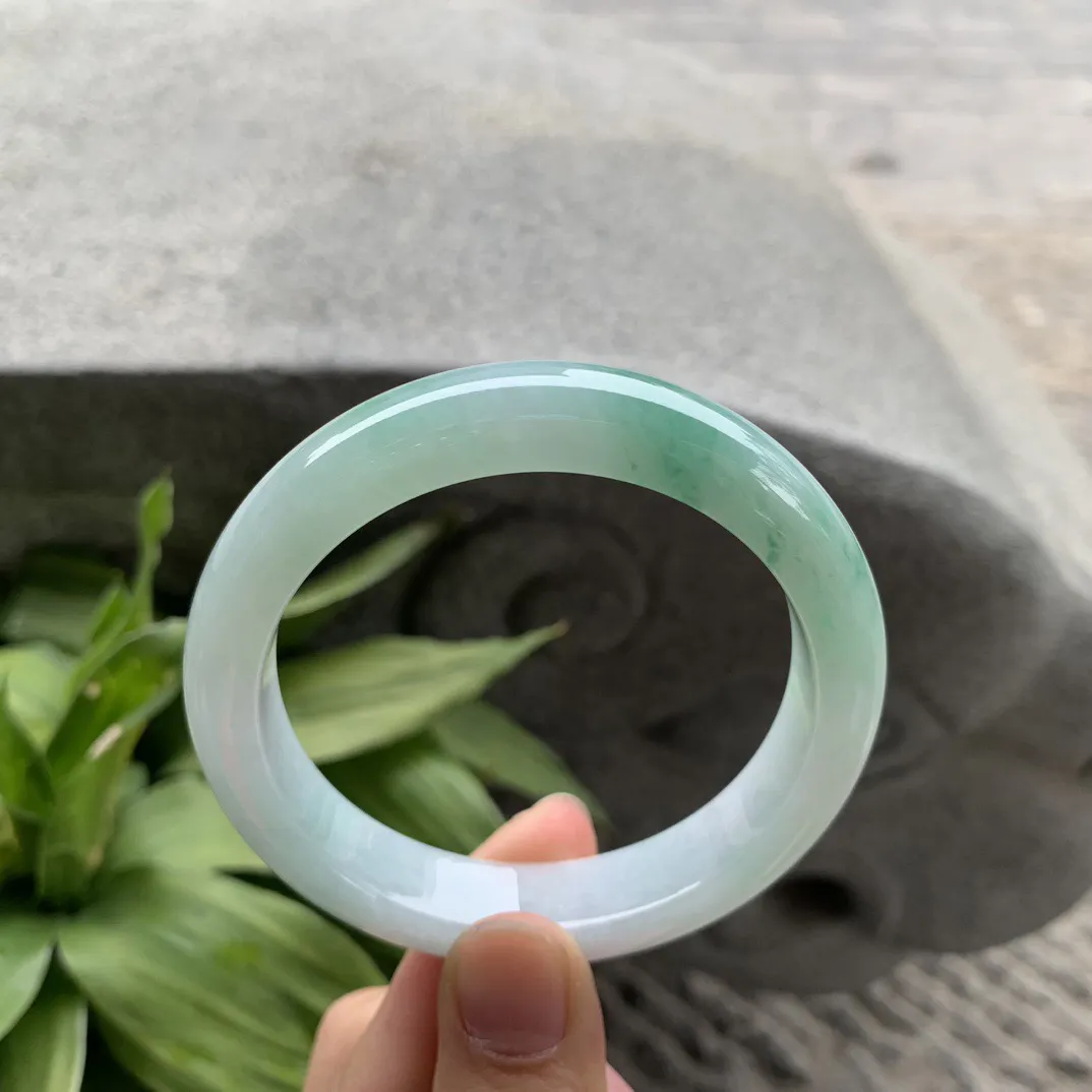 圈口57.2-12.5-8.8 【冰飘绿正圈手镯】正圈57 58可戴