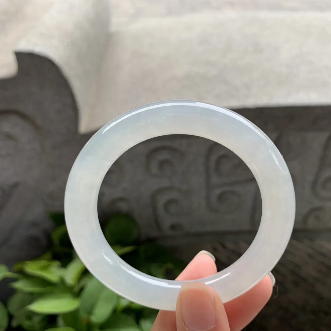 小圈口 53.2-9.6【冰种圆条手镯】圆条53 54可戴