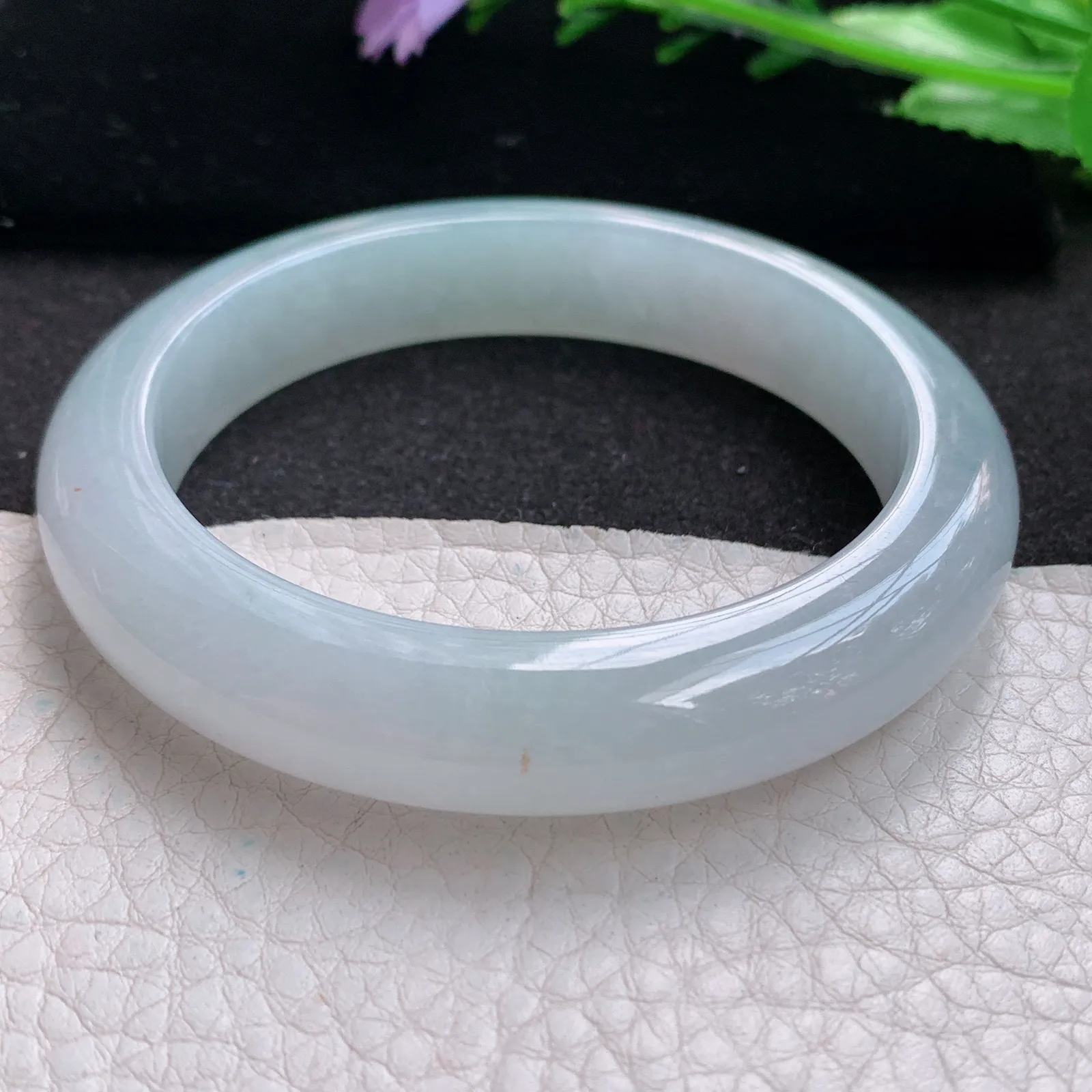 xd实拍56*11.8*9平安镯 缅甸翡翠a货玉手镯冰纯胶感宽边玉手环