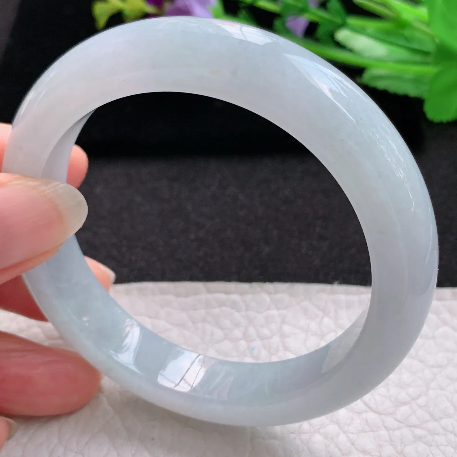 xd实拍56*11.8*9平安镯 缅甸翡翠a货玉手镯冰纯胶感宽边玉手环