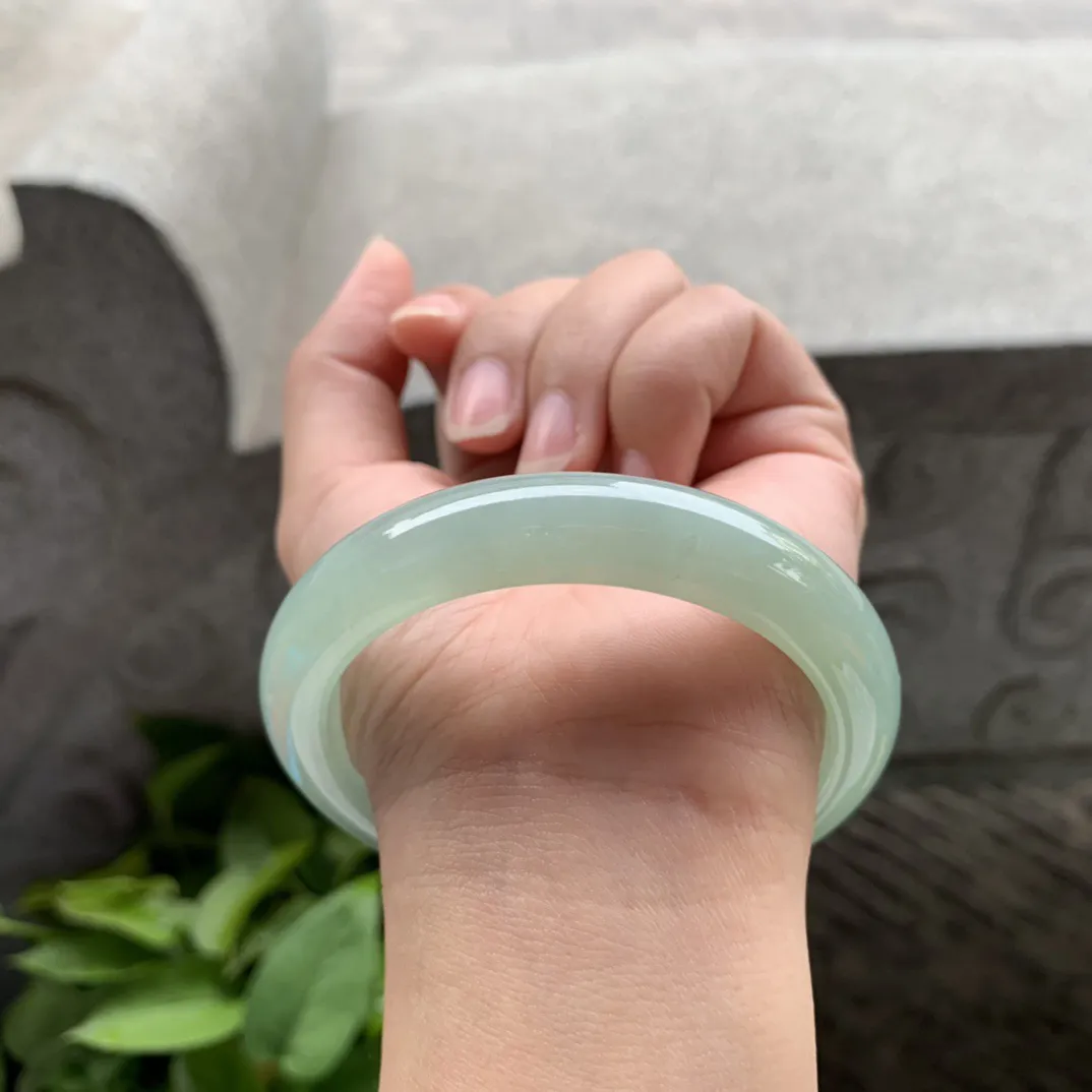 圈口57.8-11.5-8.6 【冰绿正圈手镯】正圈57 58可戴