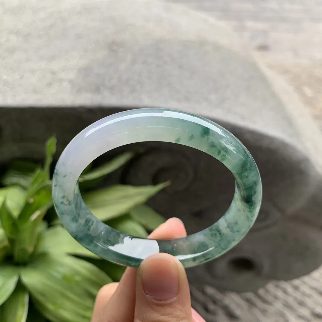 小圈口53.2-46.5-11.8-7.5 【冰种飘花贵妃手镯】贵妃53 54可戴