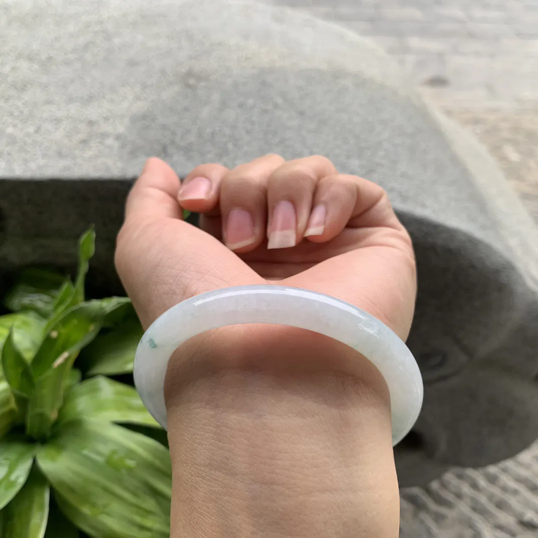 圈口54.3-8.1 【冰飘花圆条手镯】圆条54 55可戴