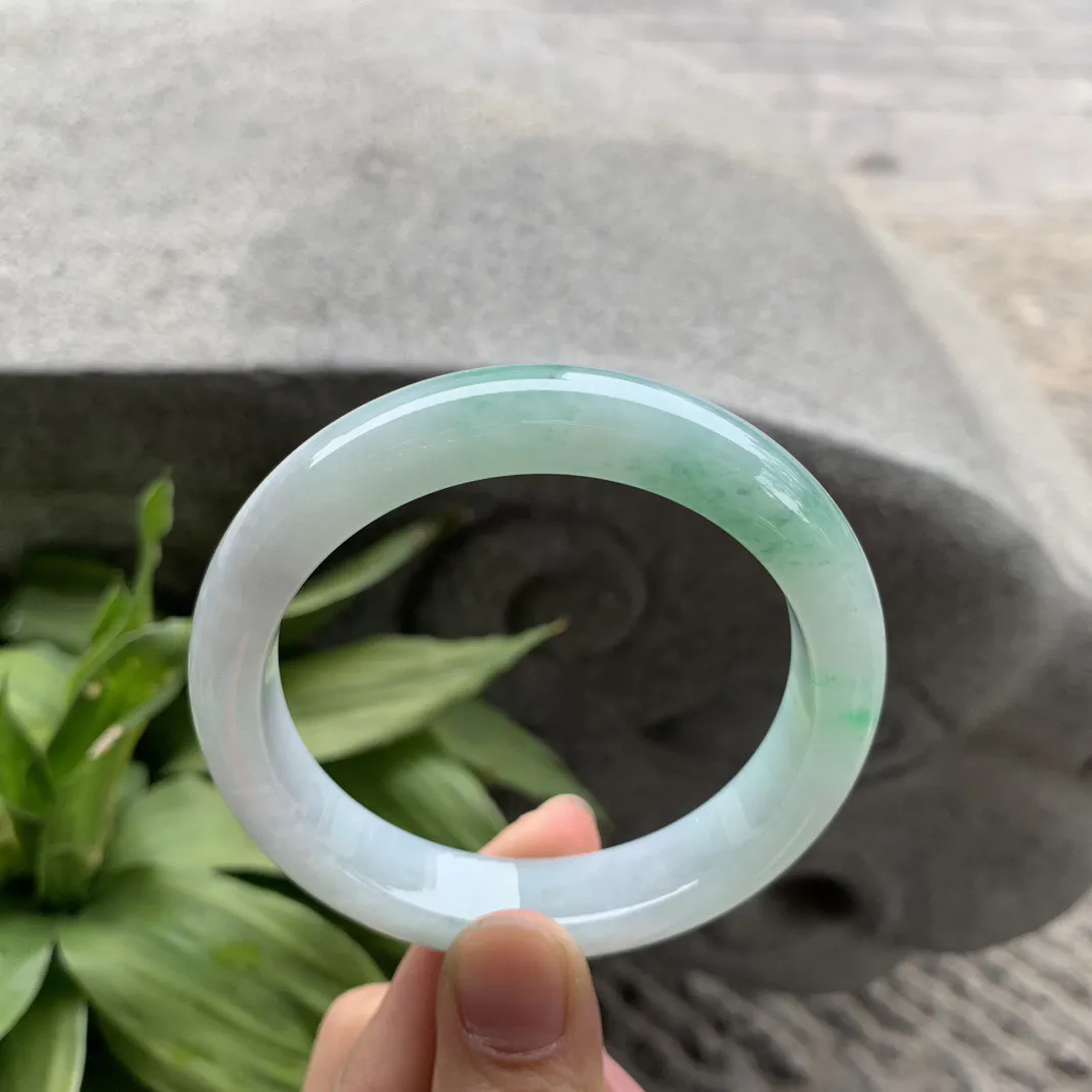 圈口57.2-12.5-8.8 【冰飘绿正圈手镯】正圈57 58可戴