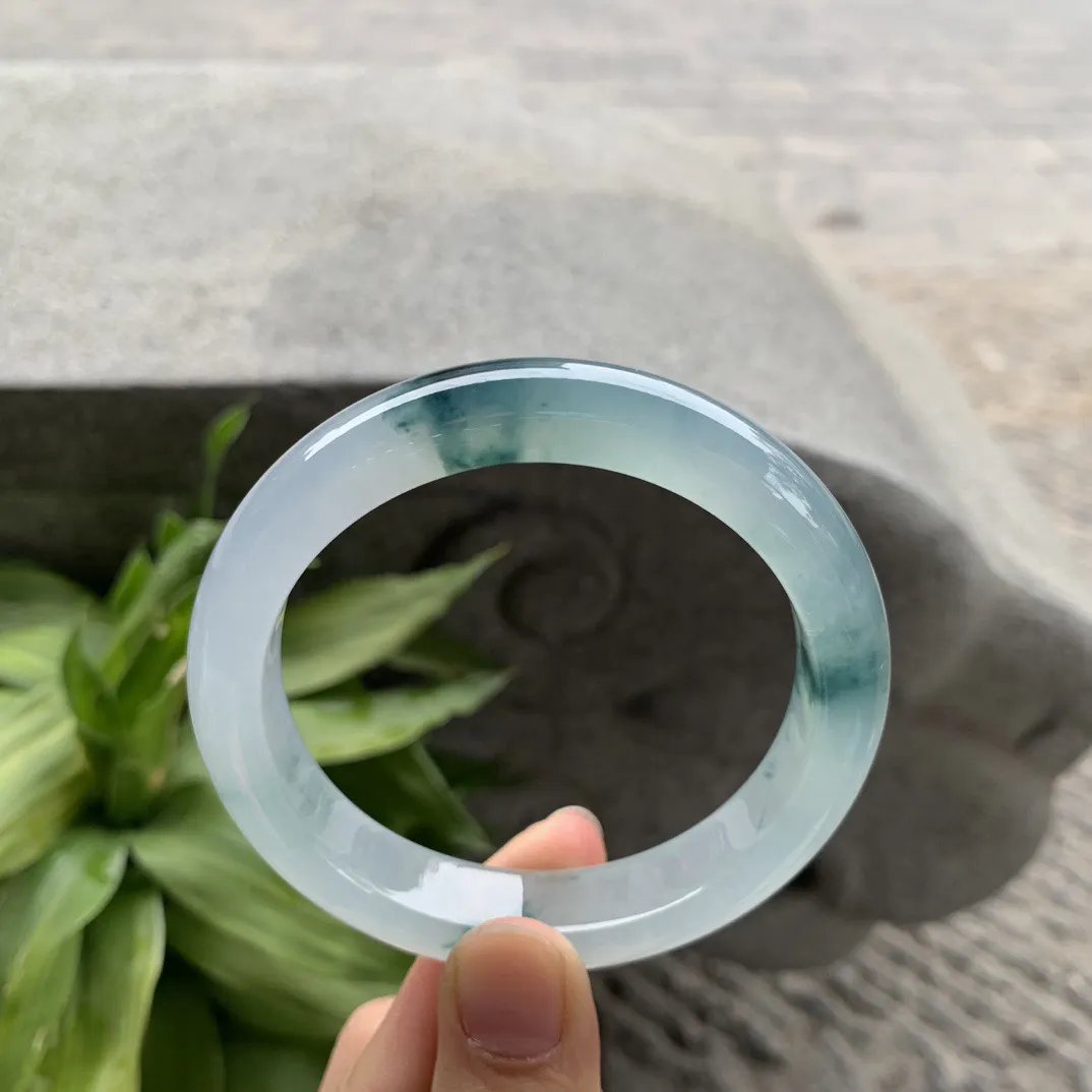 大圈口 59-12.7-9.2【高冰飘花正圈手镯】正圈59 60可戴