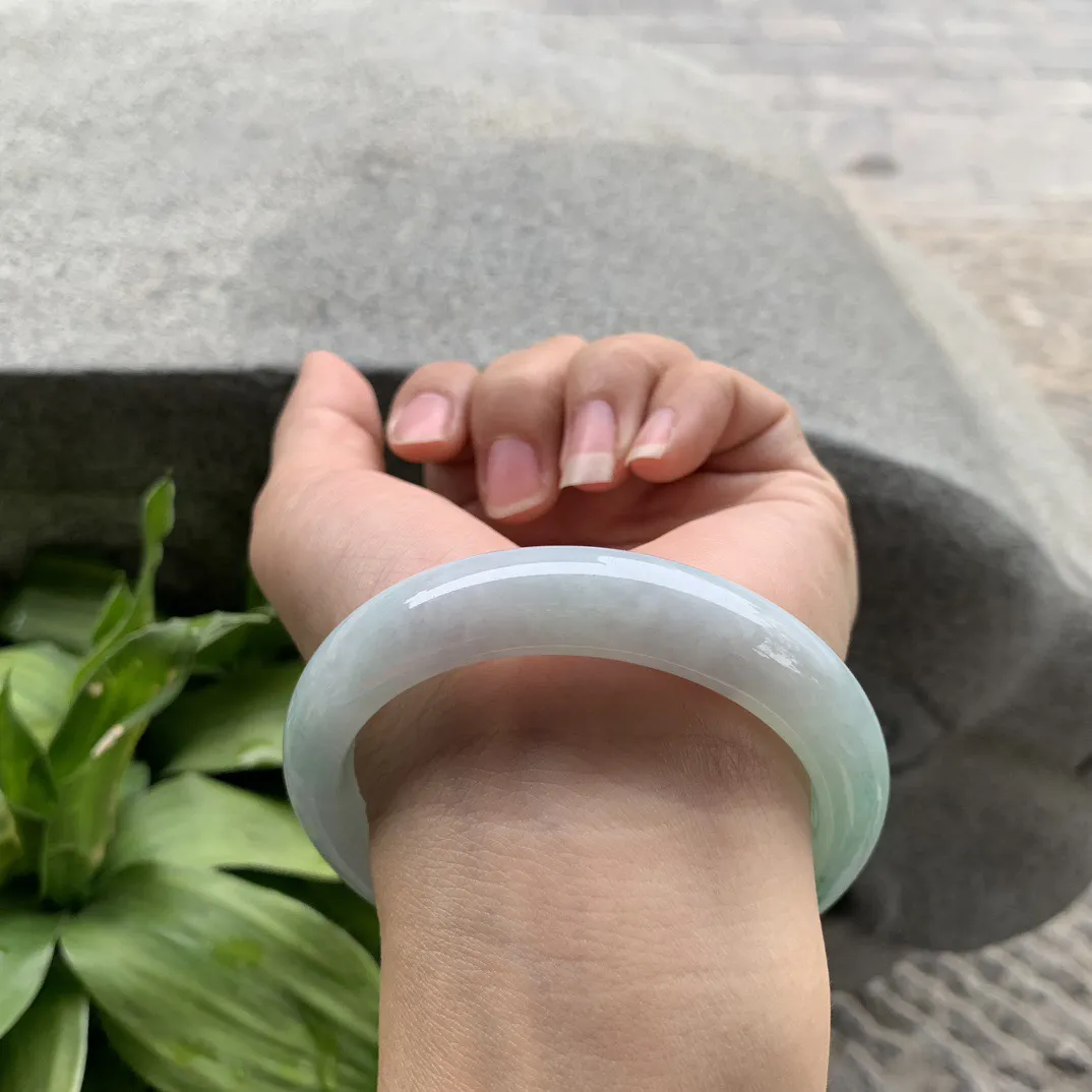 圈口57.2-12.5-8.8 【冰飘绿正圈手镯】正圈57 58可戴