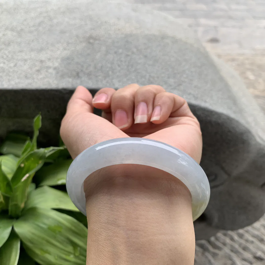 圈口55.8-12-9 【冰黄翡正圈手镯】正圈55 56可戴