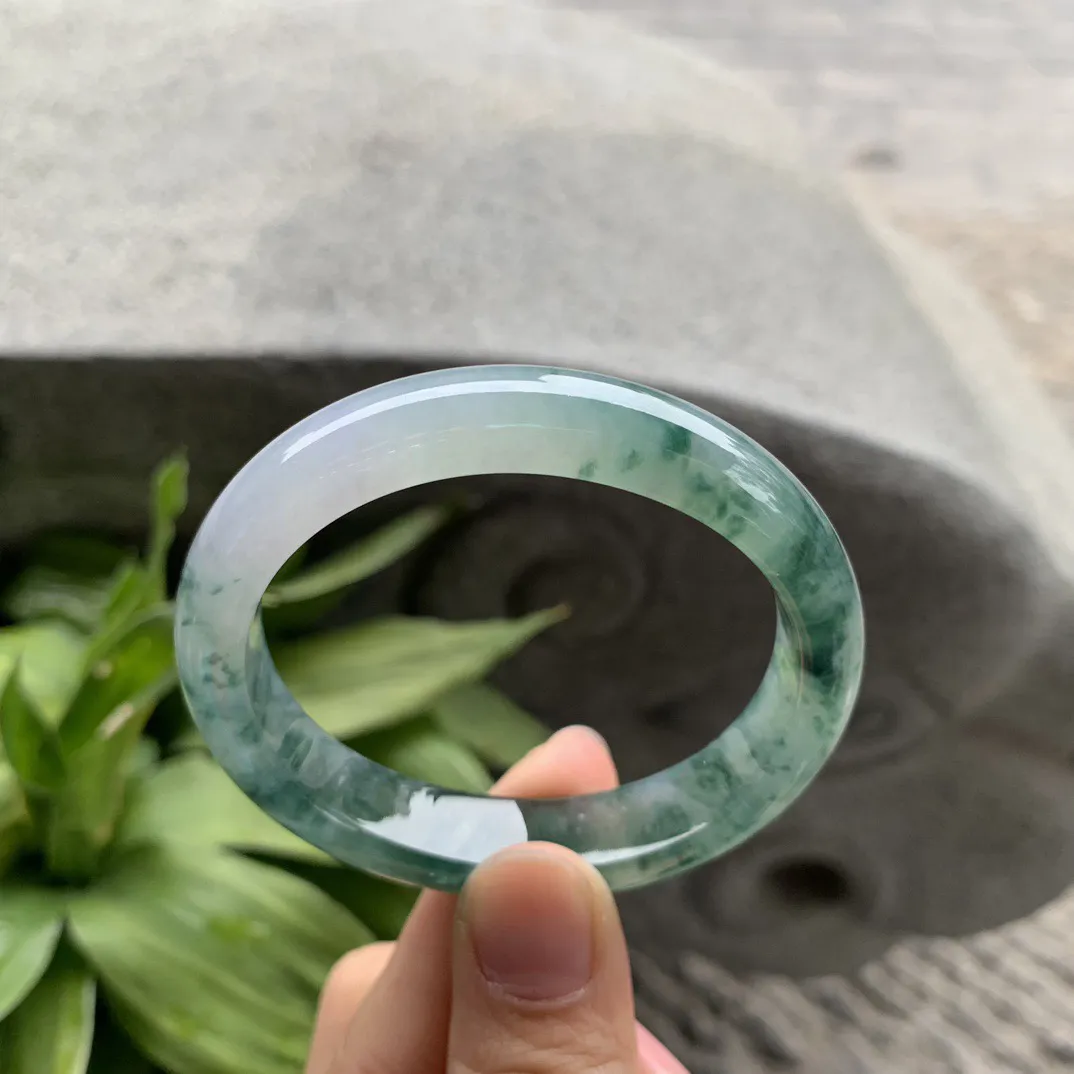 小圈口53.2-46.5-11.8-7.5 【冰种飘花贵妃手镯】贵妃53 54可戴