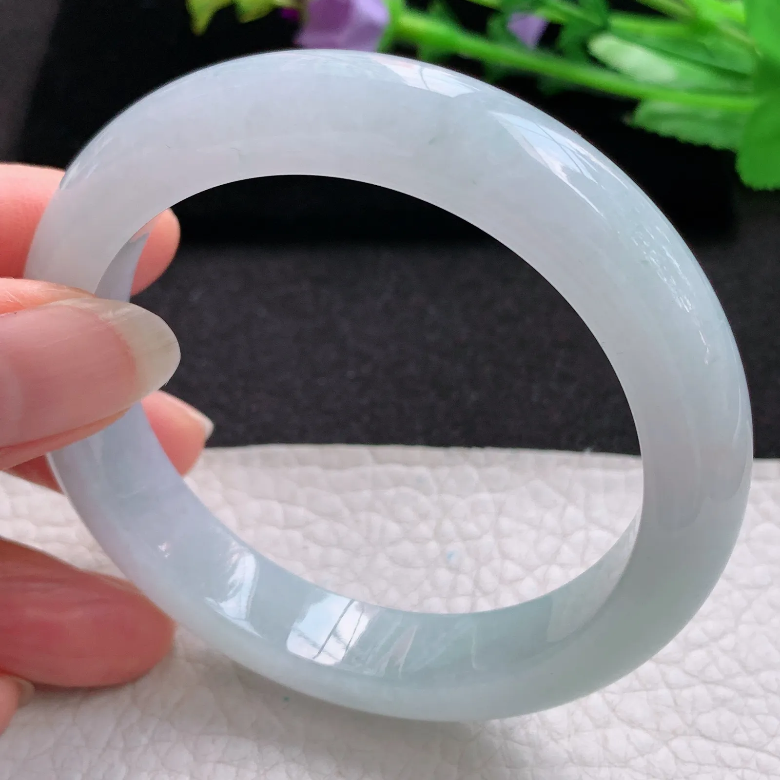 xd实拍56*11.8*9平安镯 缅甸翡翠a货玉手镯冰纯胶感宽边玉手环