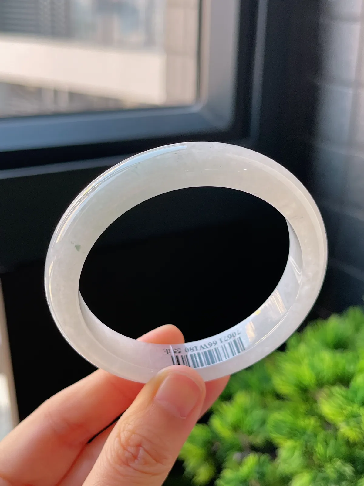 正圈55圈口，翡翠冰糯种飘花手镯