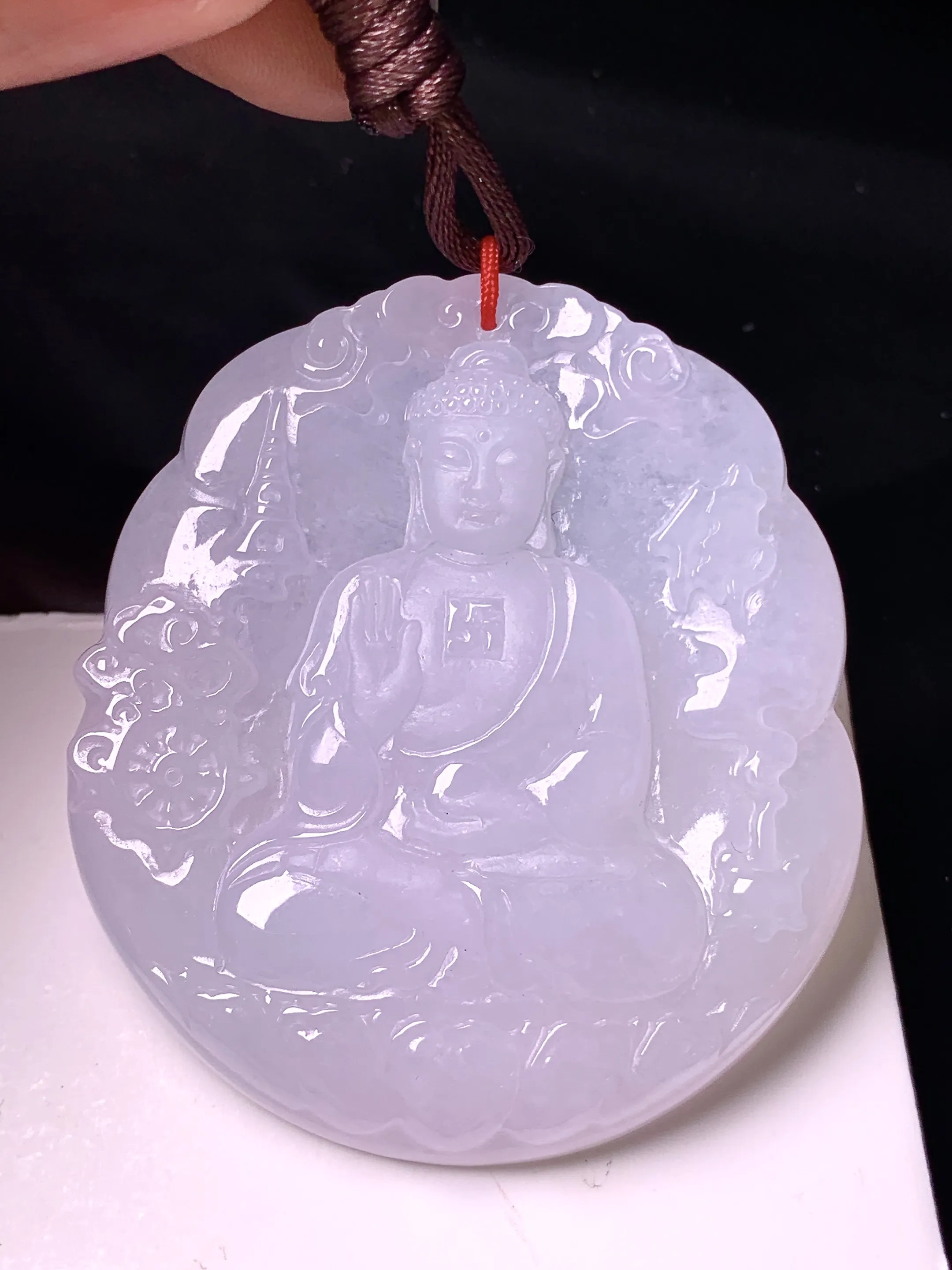 大日如来佛祖吊坠 玉质细腻 色泽清新艳丽 整体尺寸54*48.5*5