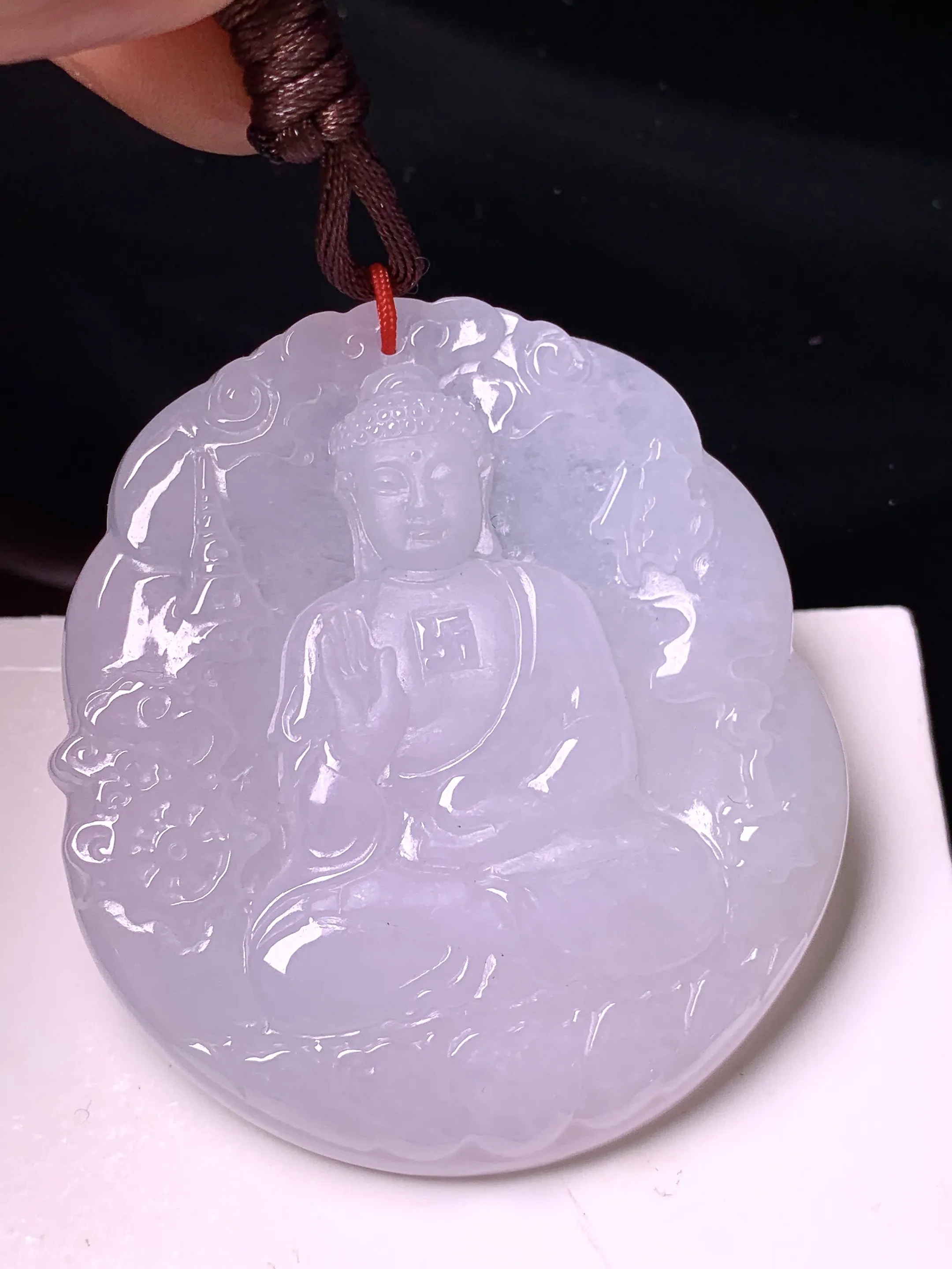 大日如来佛祖吊坠 玉质细腻 色泽清新艳丽 整体尺寸54*48.5*5