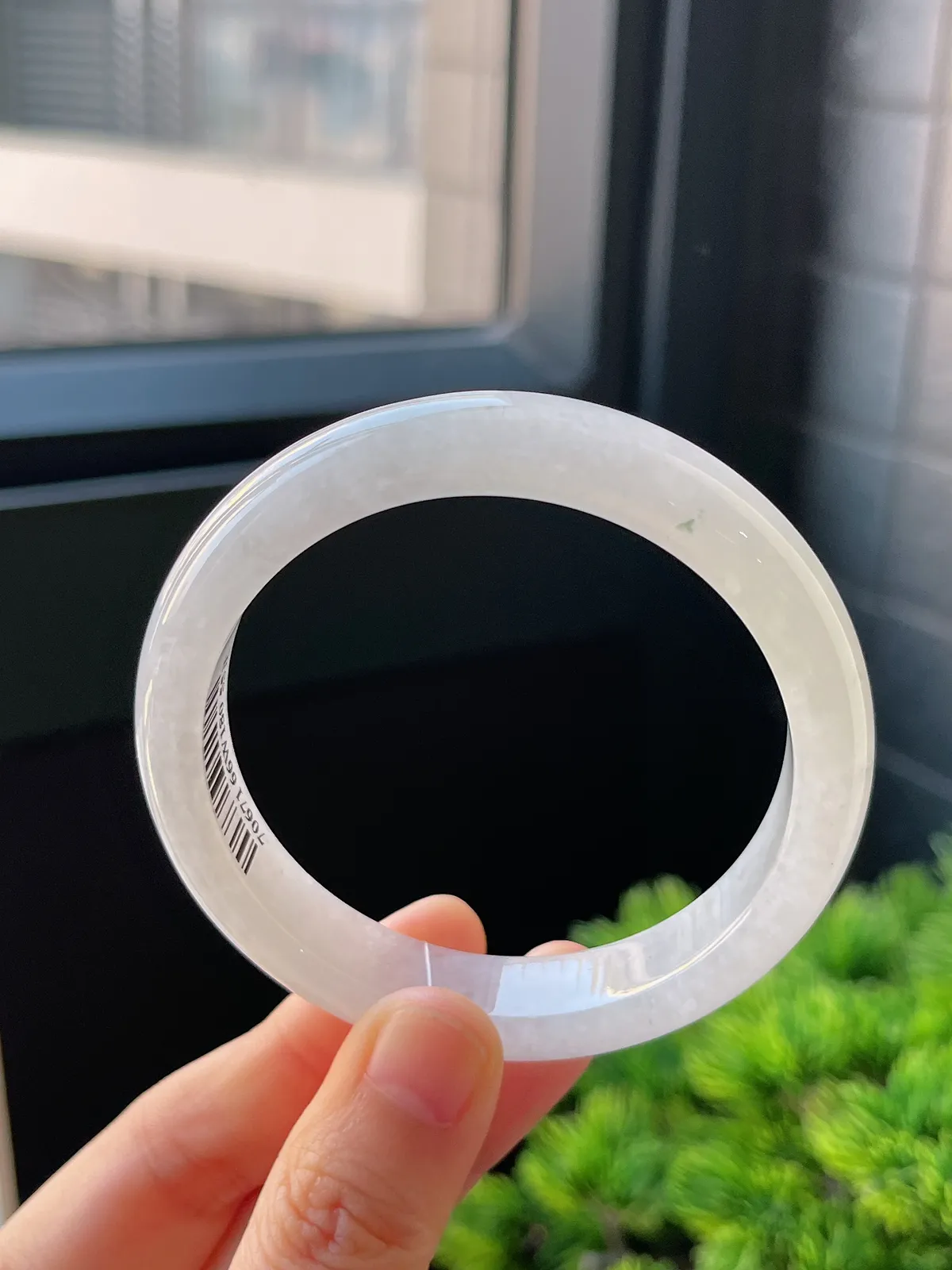 正圈55圈口，翡翠冰糯种飘花手镯