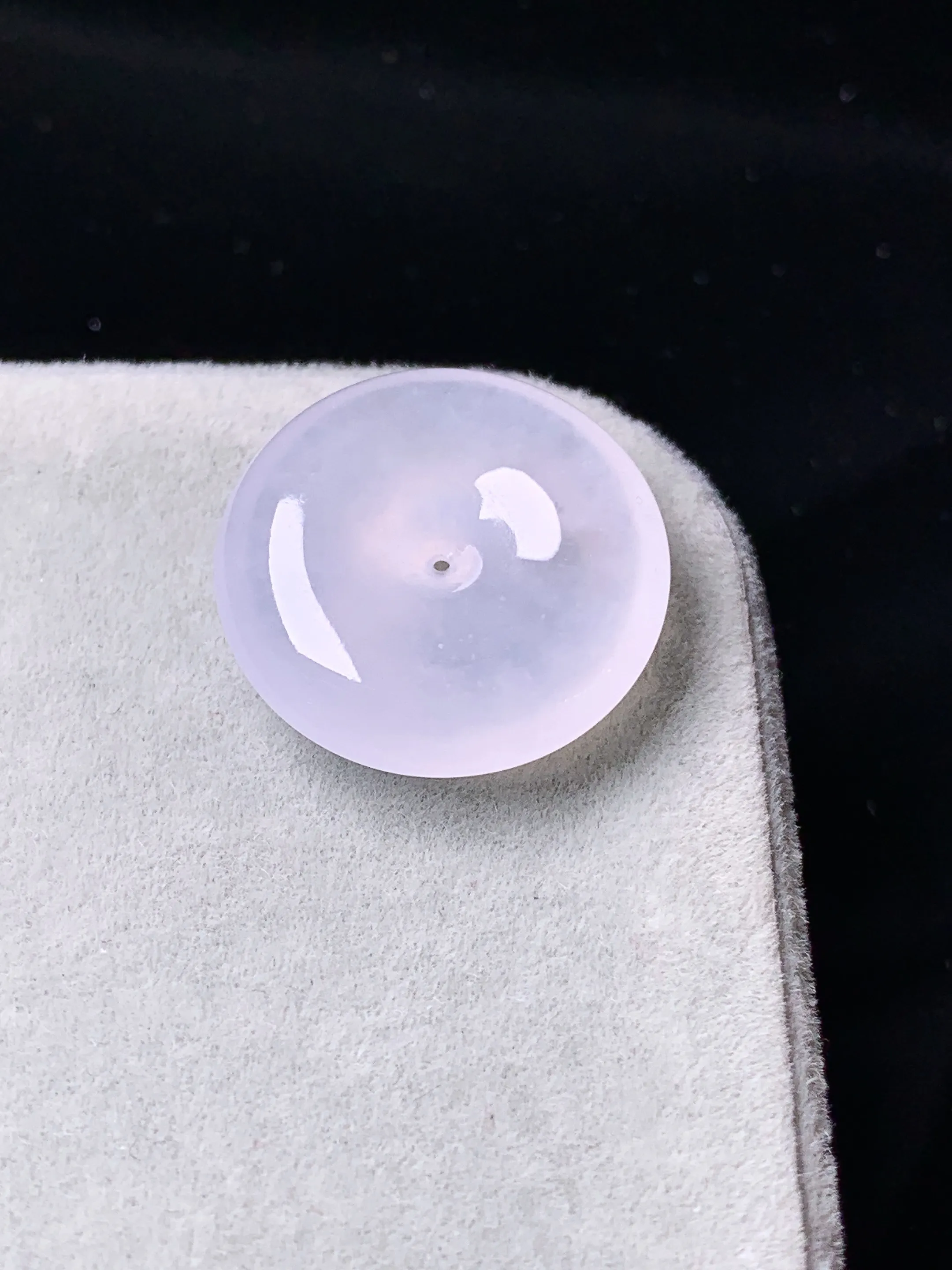 冰种平安扣吊坠 玉质细腻 色泽清新艳丽 整体尺寸17*3.8