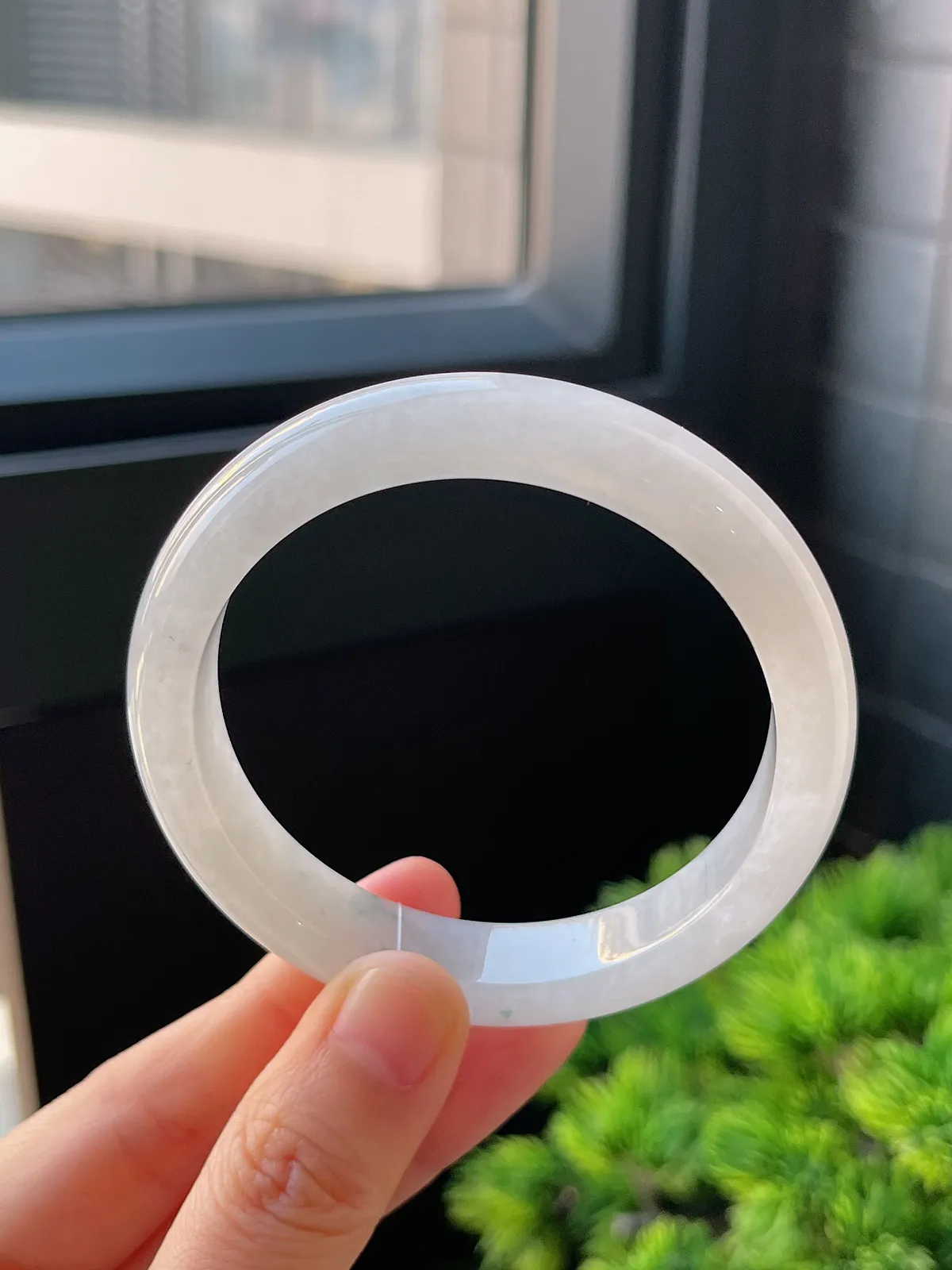 正圈55圈口，翡翠冰糯种飘花手镯