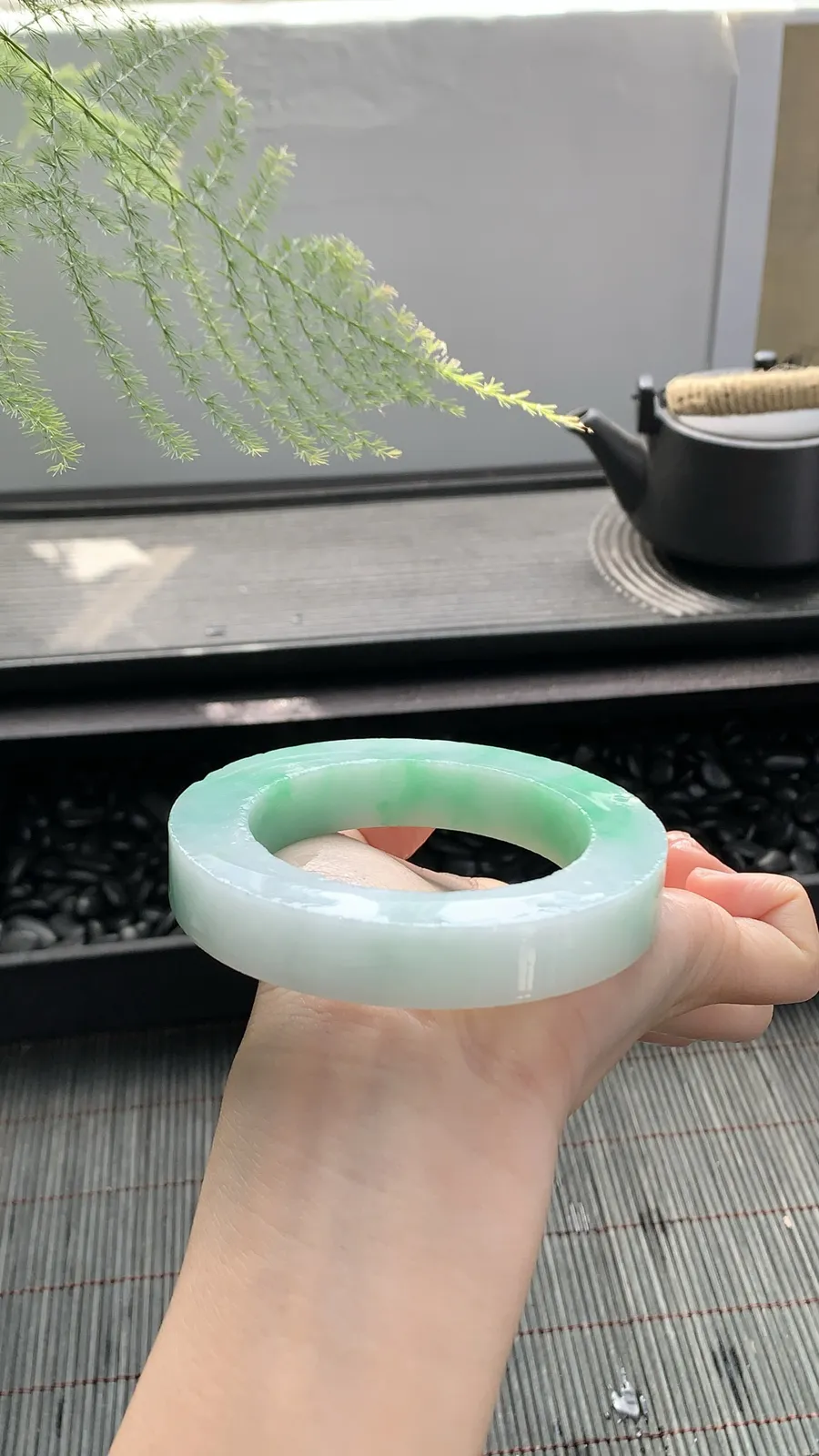 【白底青阳绿镯胚】