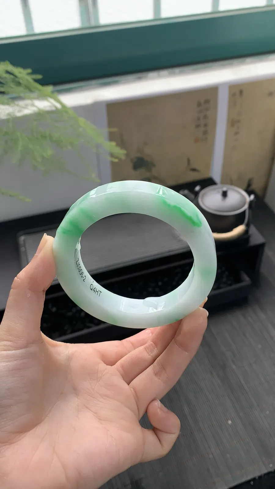  【白底青镯胚】