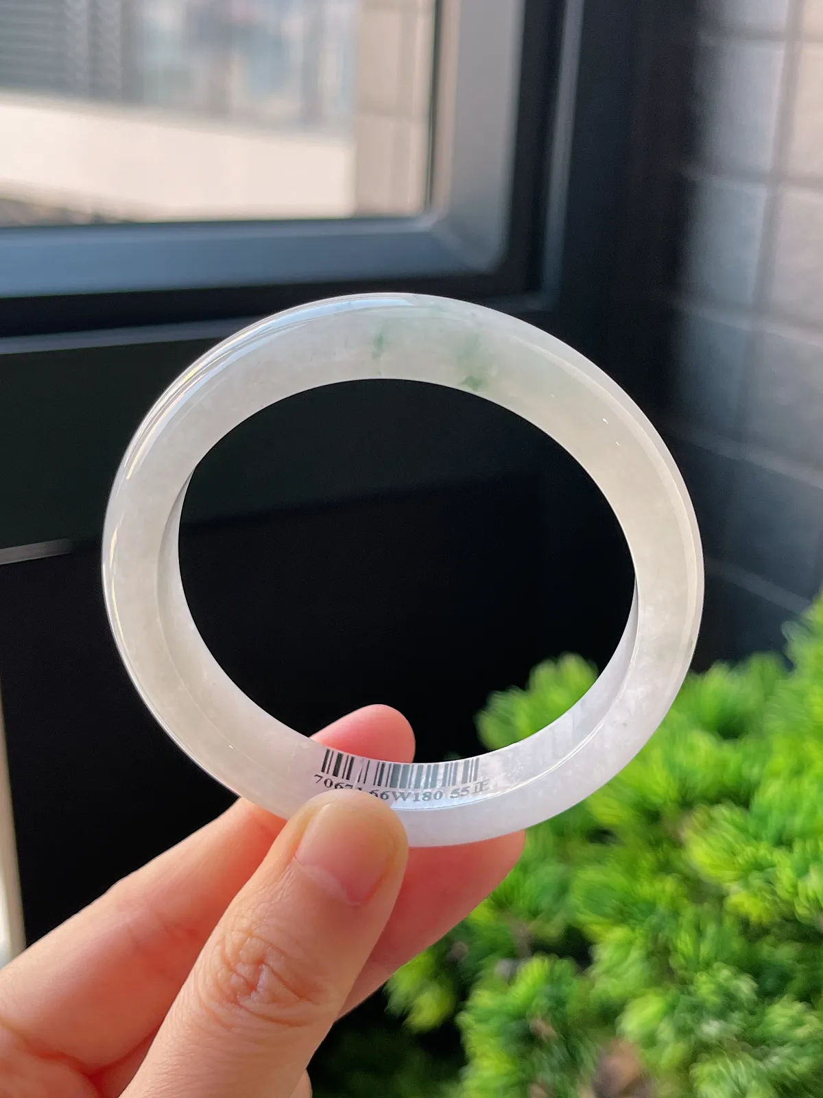 正圈55圈口，翡翠冰糯种飘花手镯
