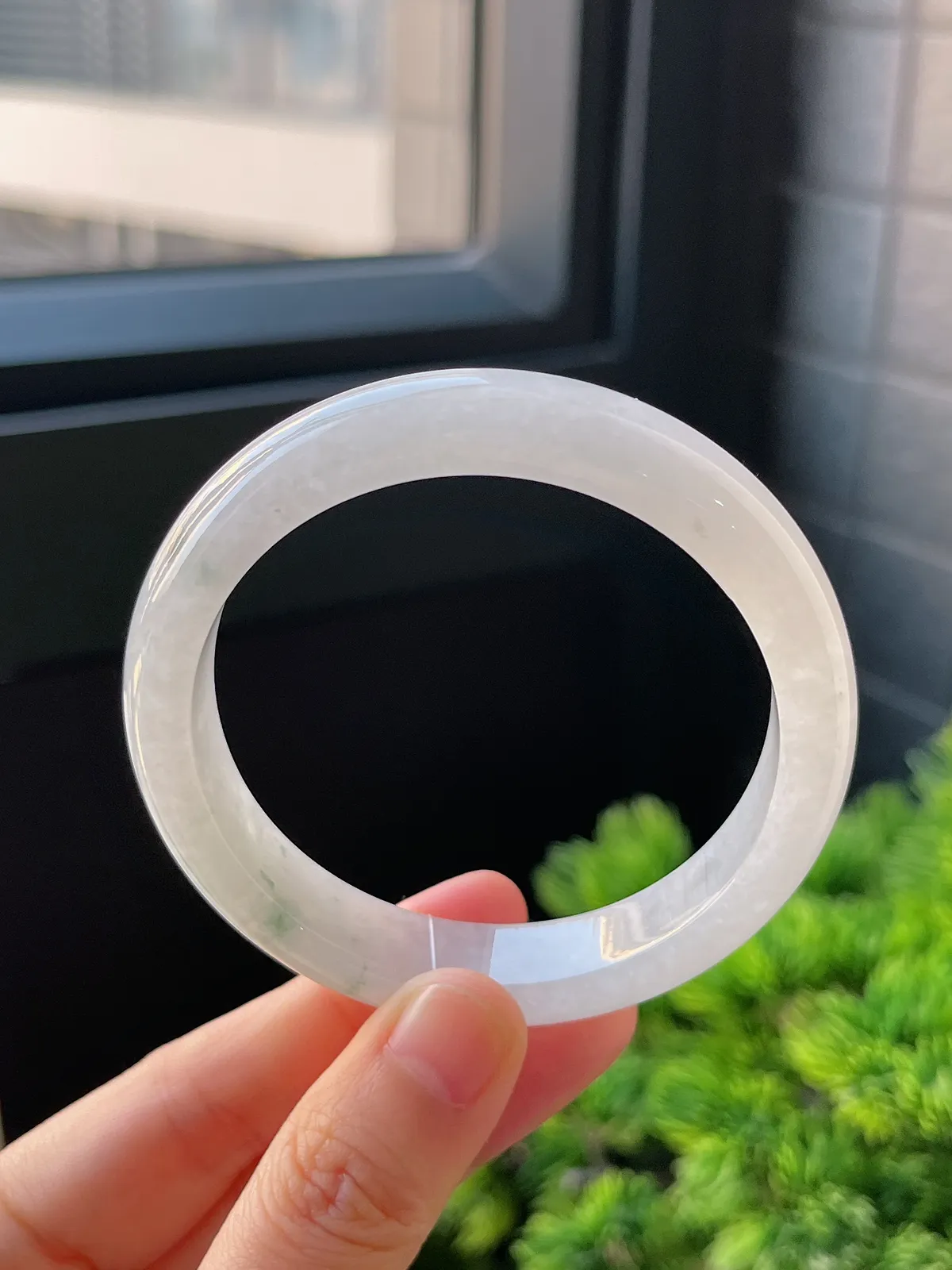 正圈55圈口，翡翠冰糯种飘花手镯