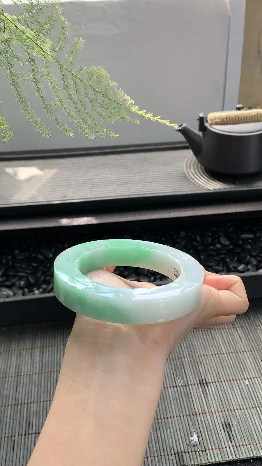 【白底青阳绿镯胚】