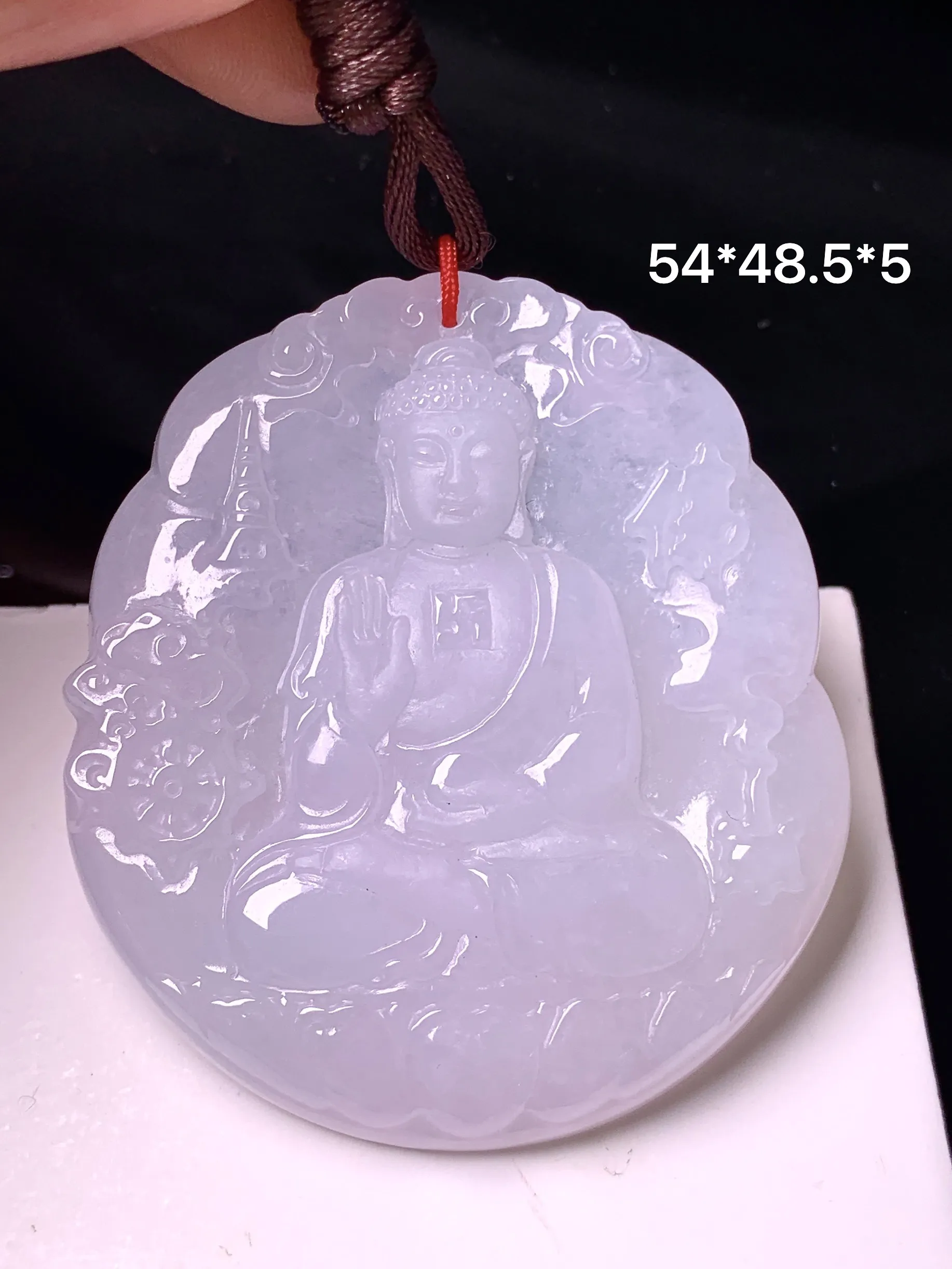 大日如来佛祖吊坠 玉质细腻 色泽清新艳丽 整体尺寸54*48.5*5