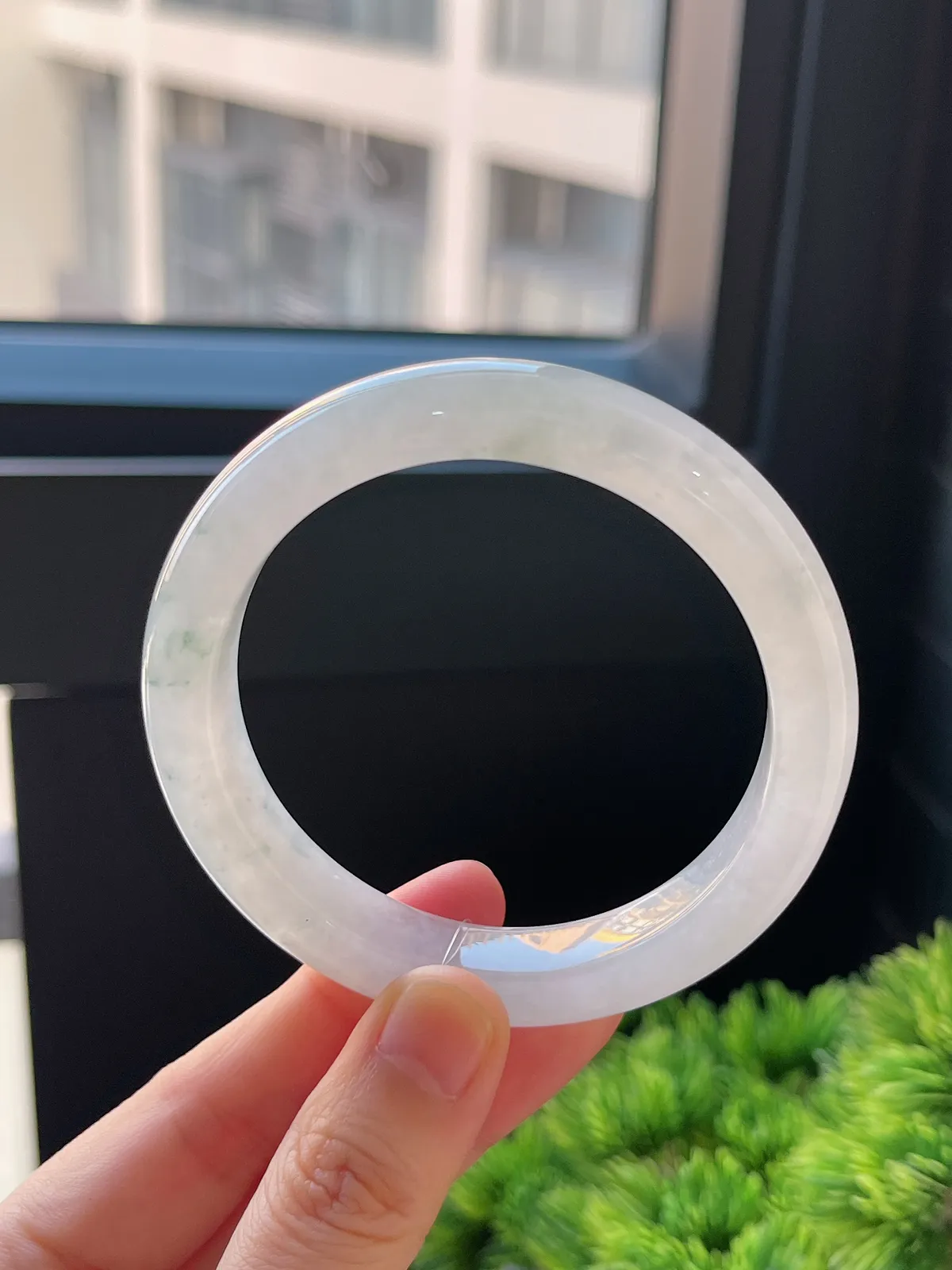 正圈55.3圈口，翡翠冰糯种飘花手镯