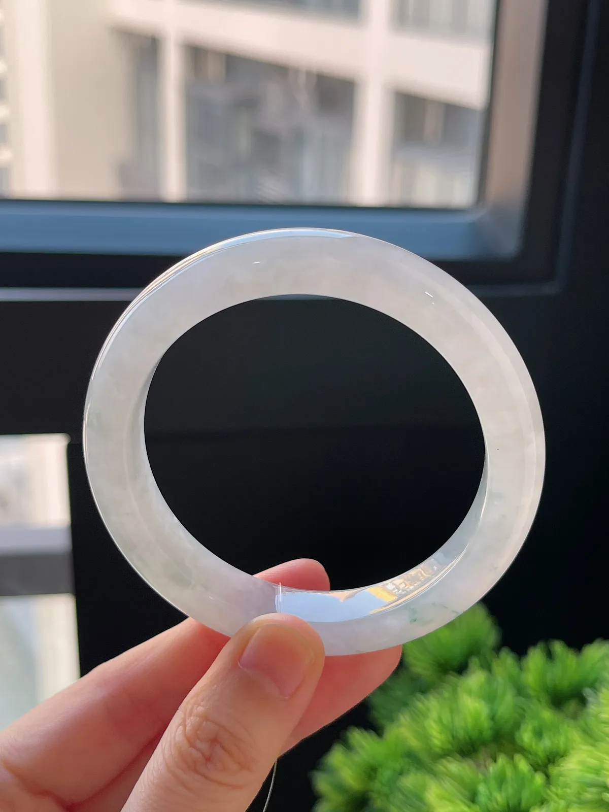 正圈55.3圈口，翡翠冰糯种飘花手镯