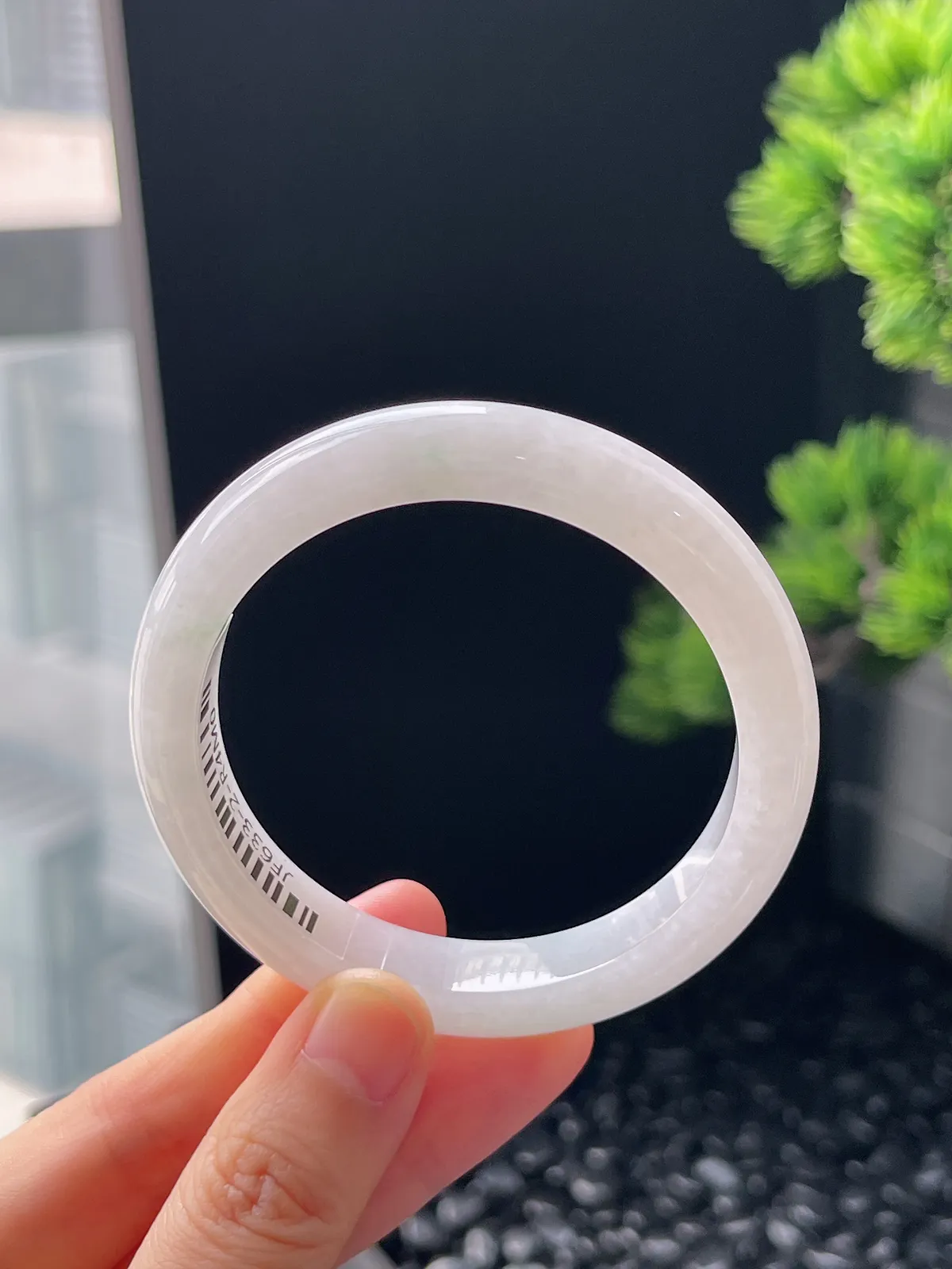 正圈53.6圈口，翡翠糯化种飘花手镯