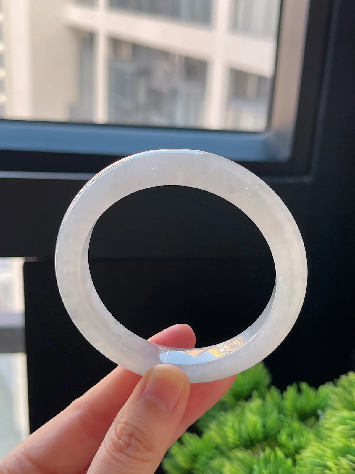 正圈55.3圈口，翡翠冰糯种飘花手镯