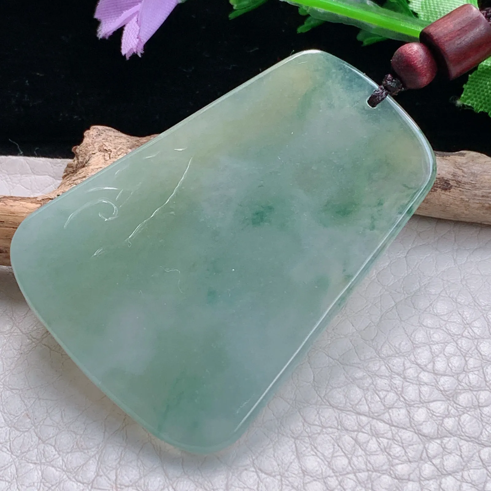 zen实拍57*41*6缅甸翡翠精美冰黄生肖马 飞马玉项坠 玉挂件