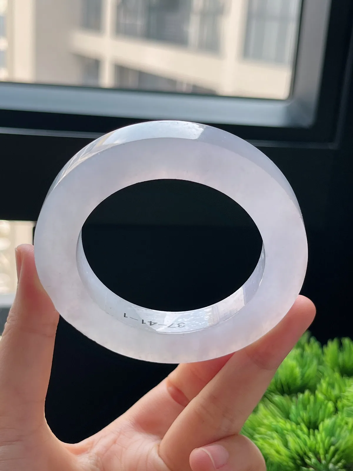 翡翠冰糯种淡紫色毛坯，⭕️正圈最大做62，圆条最大做58；最小做53.8