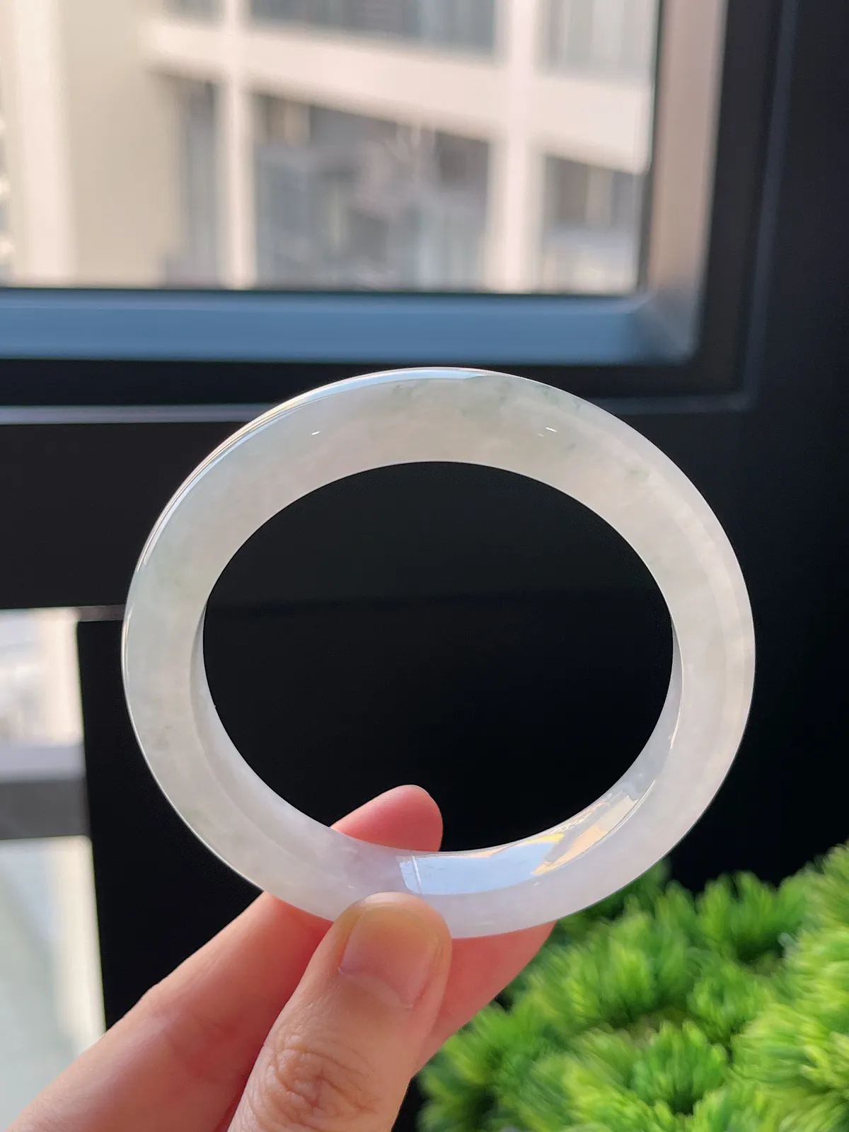 正圈55.3圈口，翡翠冰糯种飘花手镯