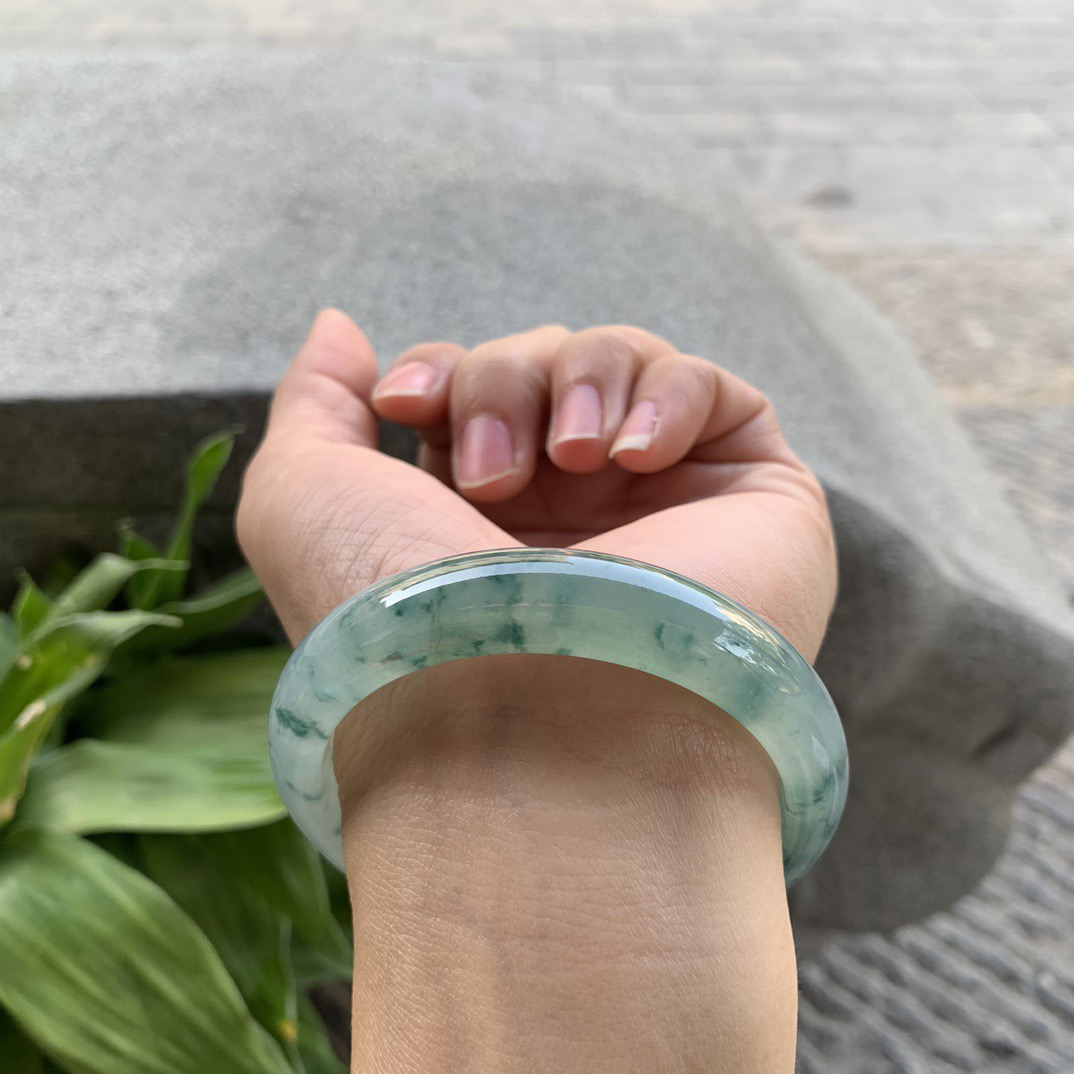 圈口 55.2-12.5-7.8【冰飘花正圈手镯】正圈55 56可戴