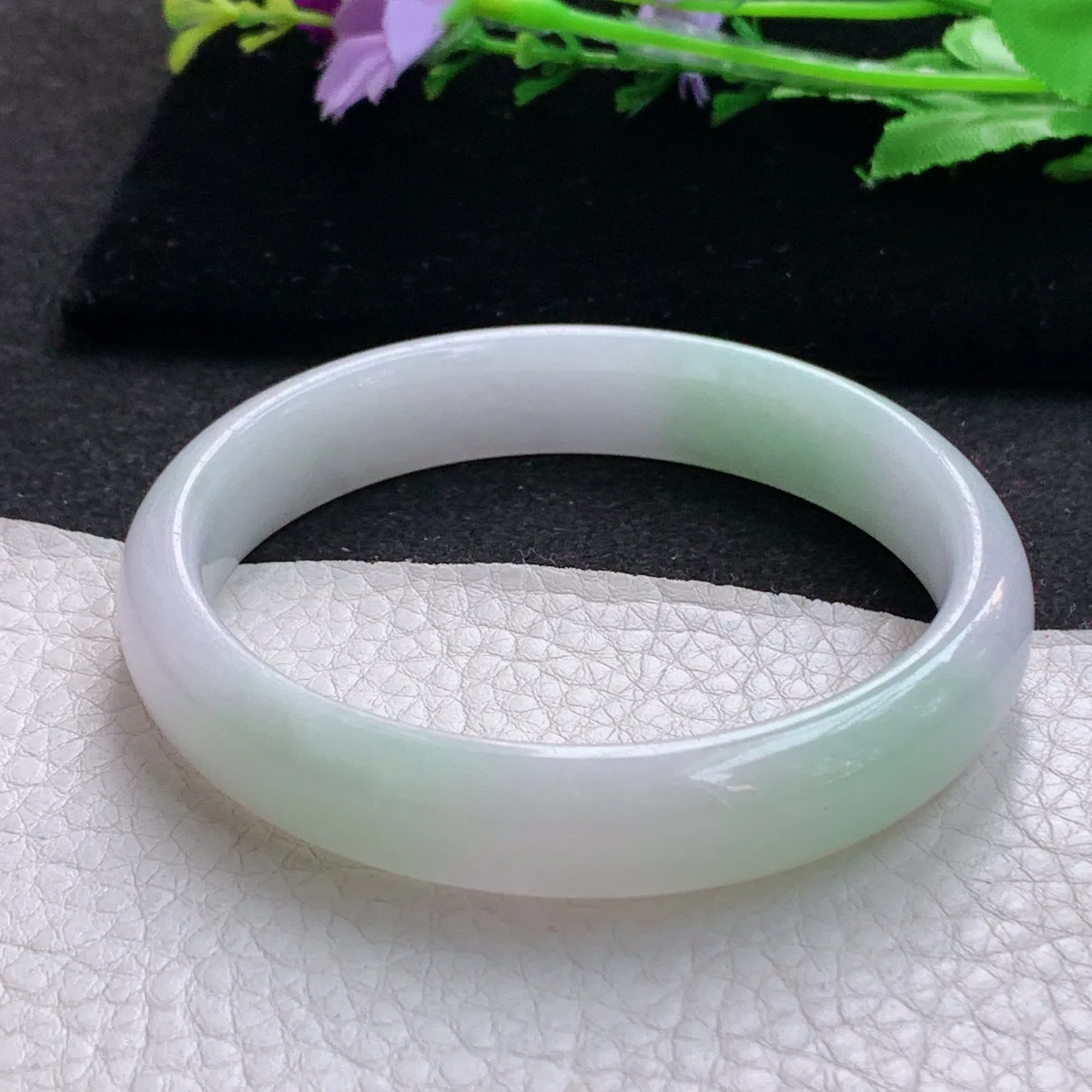 ss大圈口60*12.5*7平安镯 缅甸翡翠a货玉手镯洋春带彩宽边玉手环