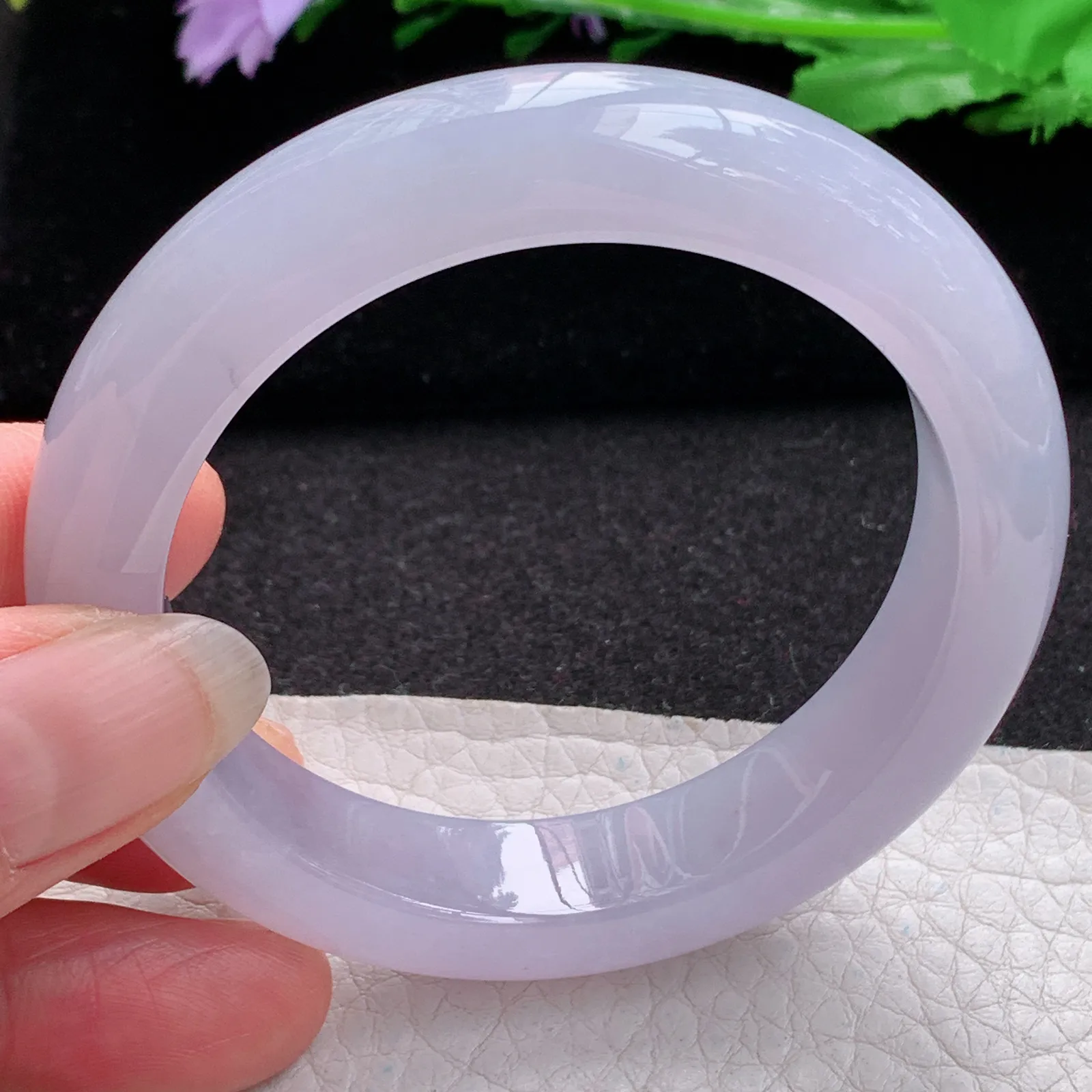 xo实拍53*12.5*9平安镯 缅甸翡翠a货玉手镯冰紫厚装宽边玉手环