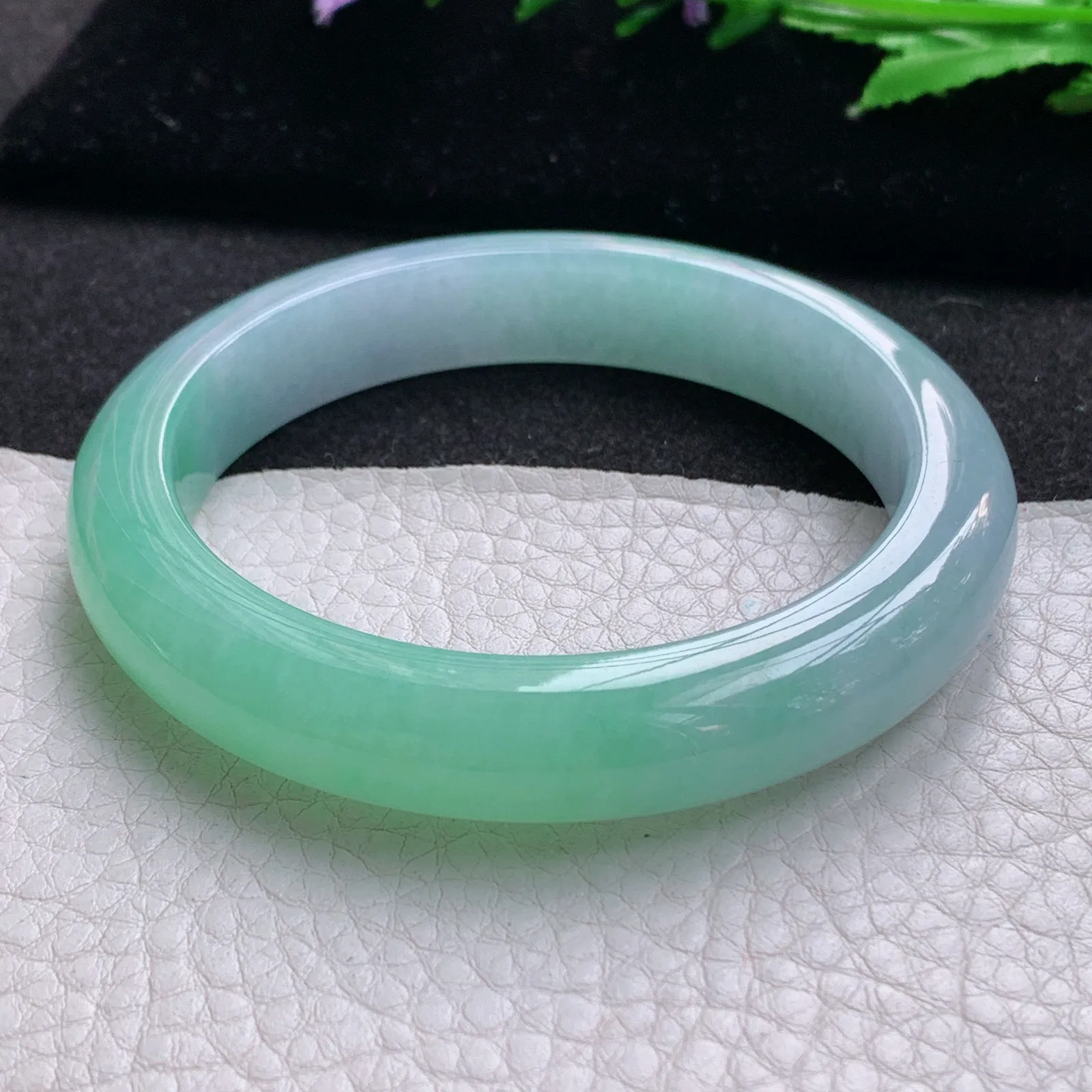 hf收藏级58*11.7*8.8平安镯 缅甸翡翠a货玉手镯冰双彩宽边玉手环