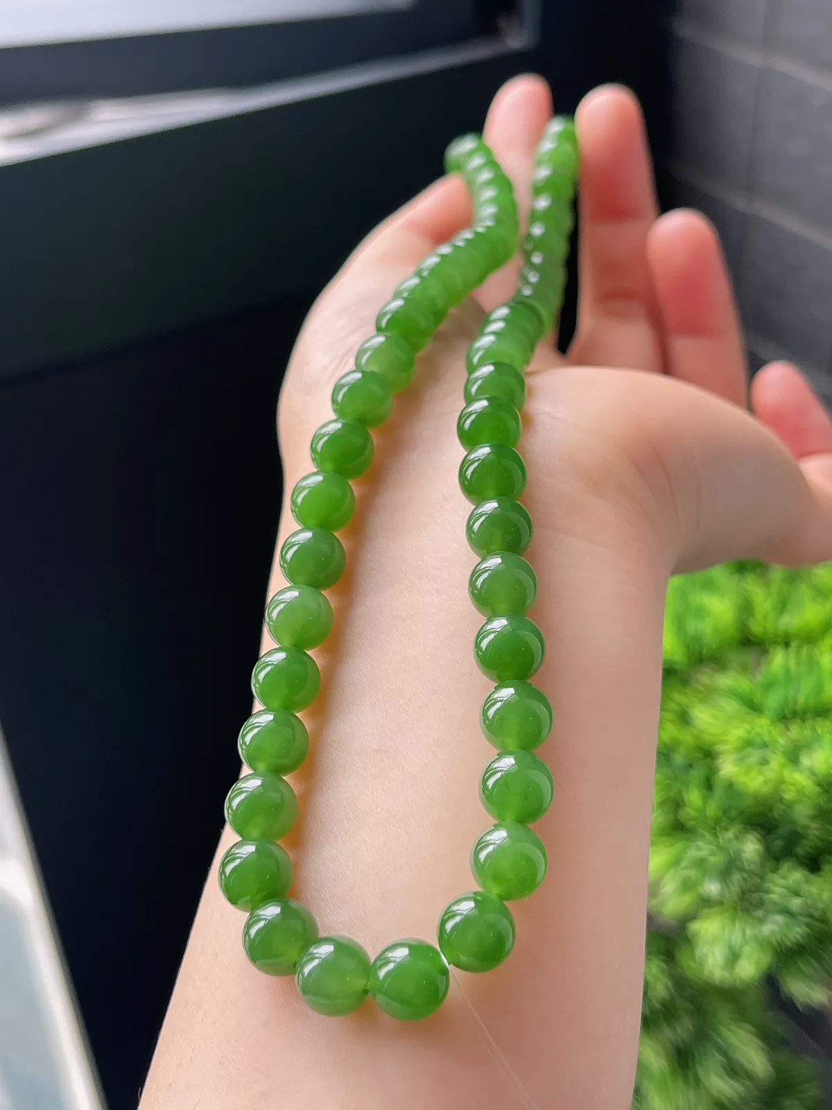 和田玉碧玉精品珠串8mm