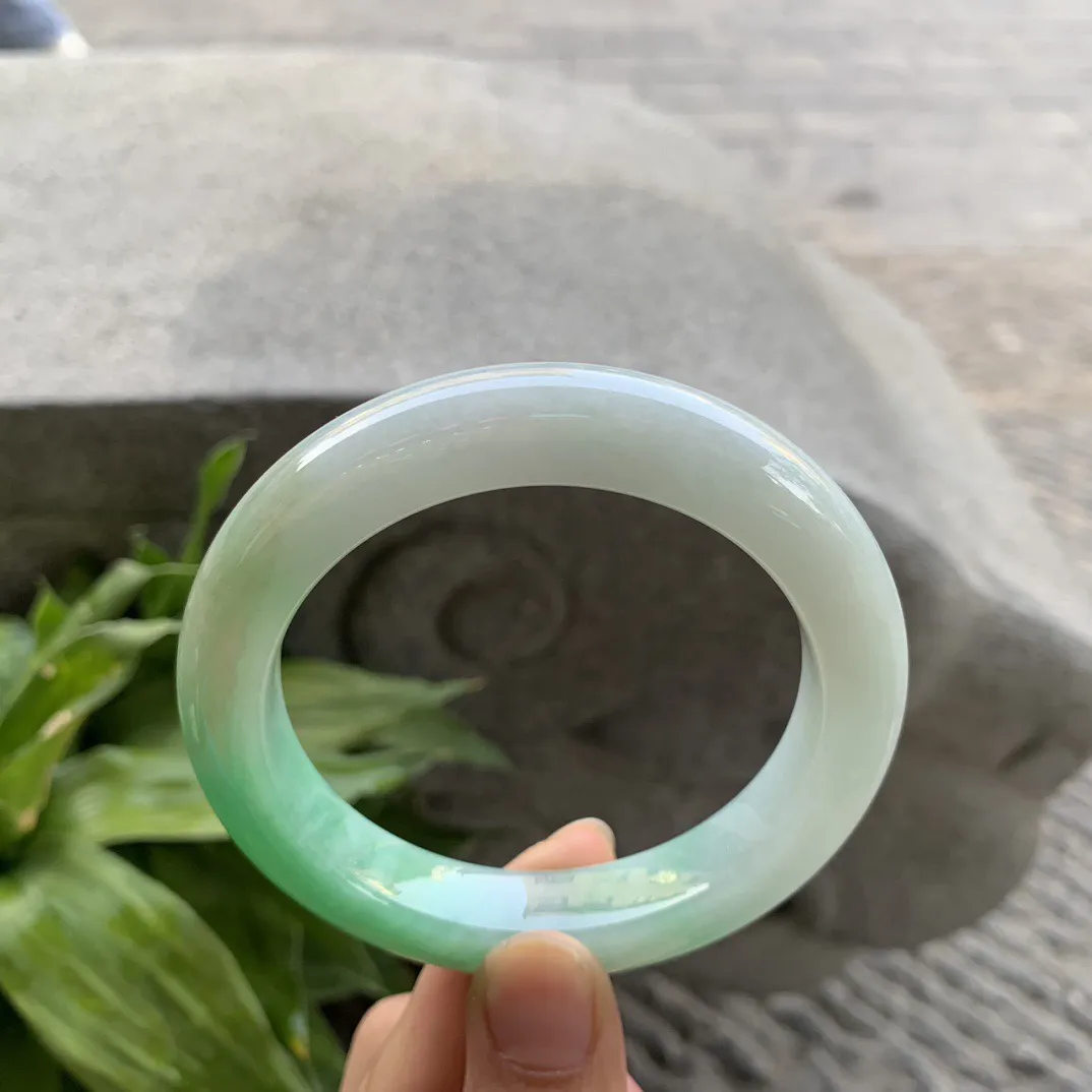 大圈口58.6-12-10.5 【黄加绿正圈手镯】正圈58 59可戴