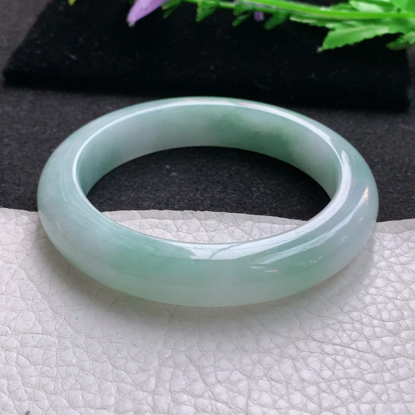 ss实拍58*12.2*9.5平安镯 缅甸翡翠a货玉手镯胶感清新厚装宽边玉手环