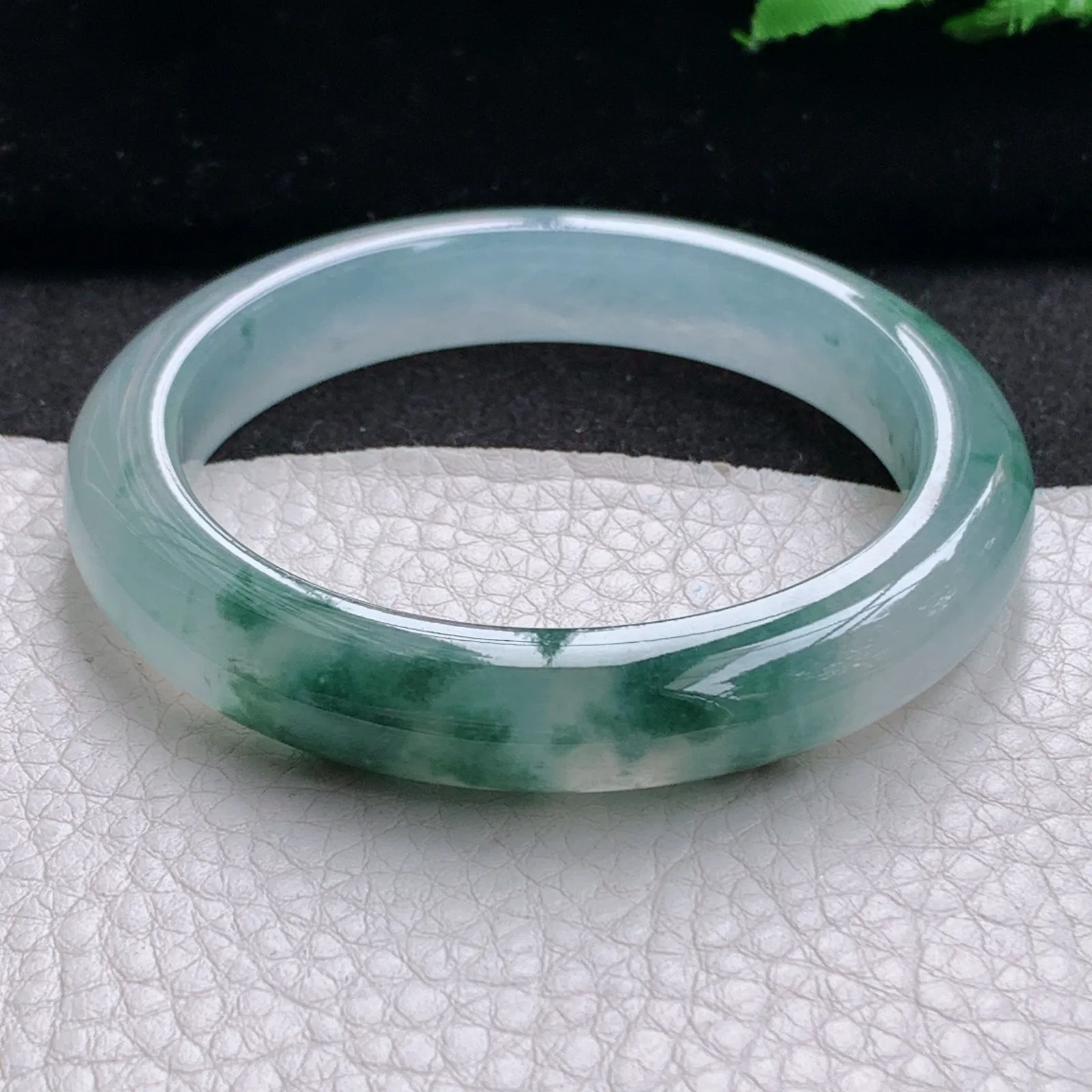 xo收藏级54.5*10.8*8.5平安镯 缅甸翡翠a货玉手镯冰种飘花宽边玉手环