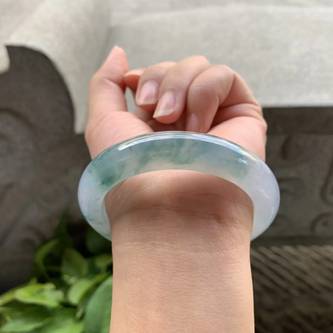 圈口54.8-11.6-9.3 【冰紫飘花正圈手镯】正圈54 55可戴