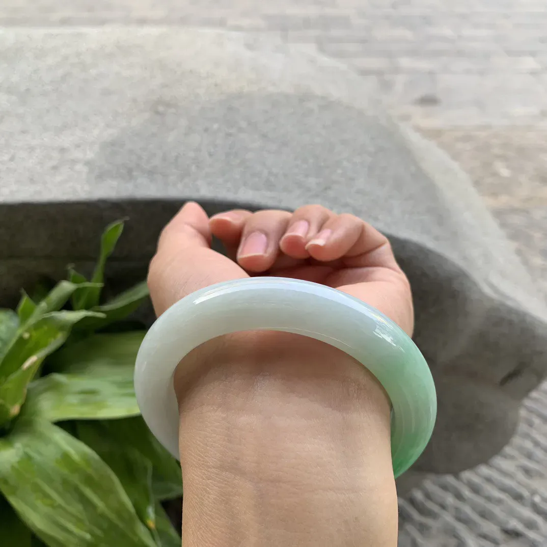 大圈口58.6-12-10.5 【黄加绿正圈手镯】正圈58 59可戴