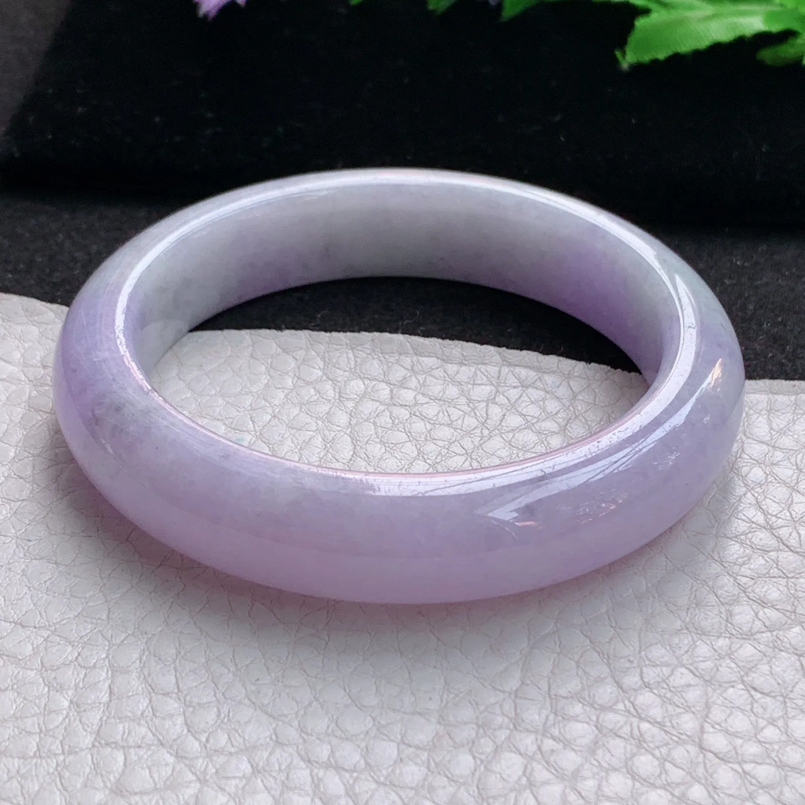 ss实拍55*12.8*8.8平安镯 缅甸翡翠a货玉手镯粉紫宽边玉手环