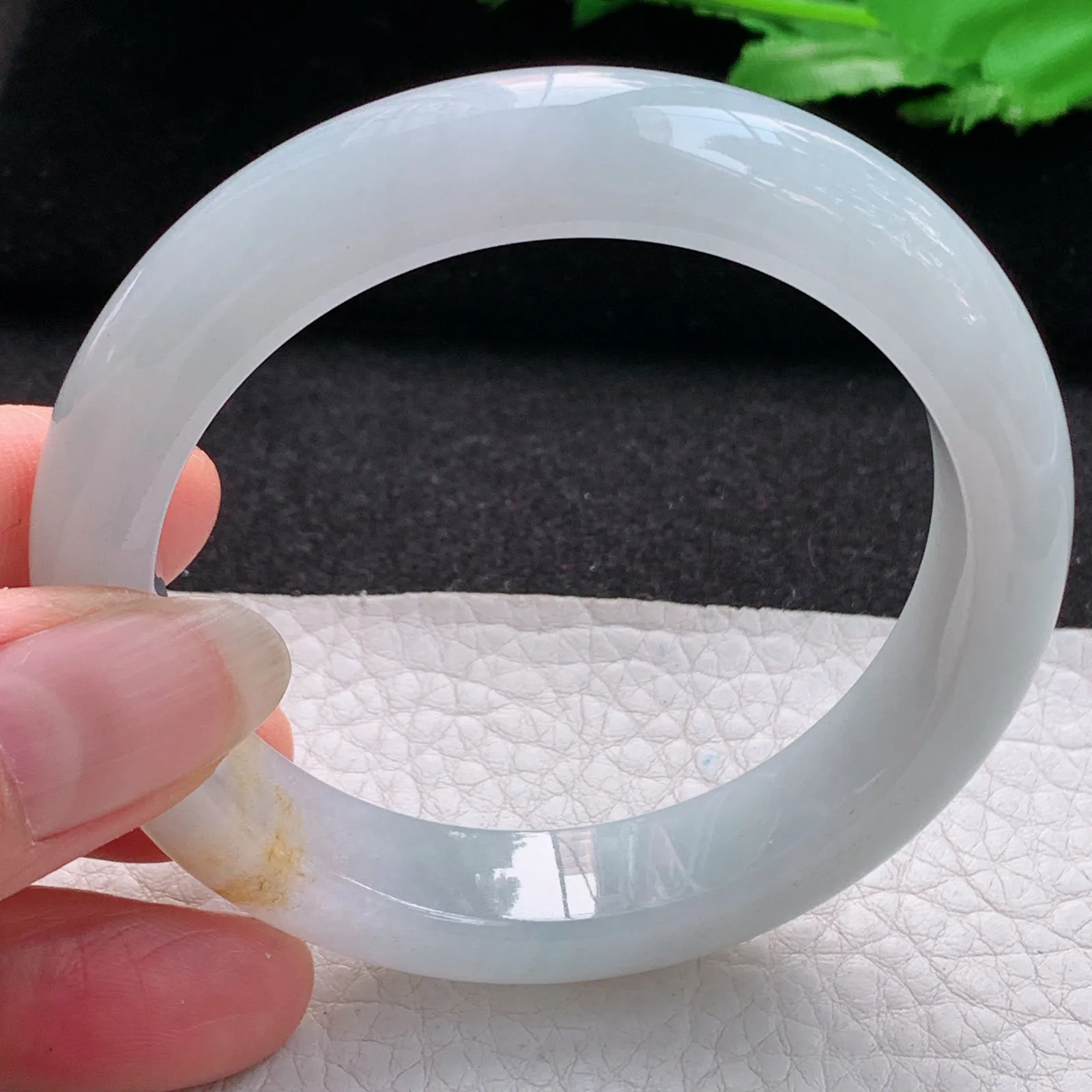 h实拍54.5*12.8*8.6平安镯 缅甸翡翠a货玉手镯胶感双彩宽边玉手环