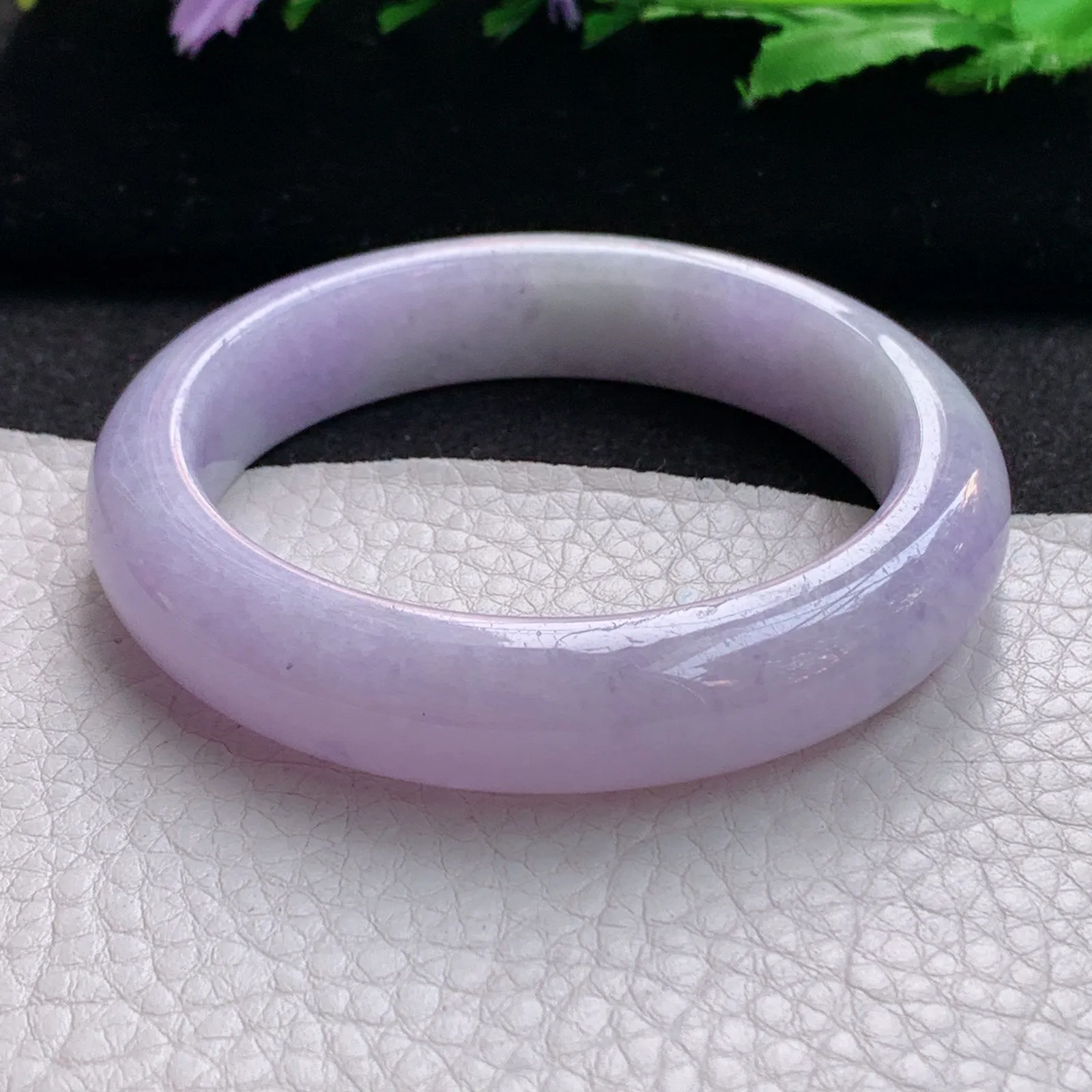 ss实拍55*12.8*8.8平安镯 缅甸翡翠a货玉手镯粉紫宽边玉手环