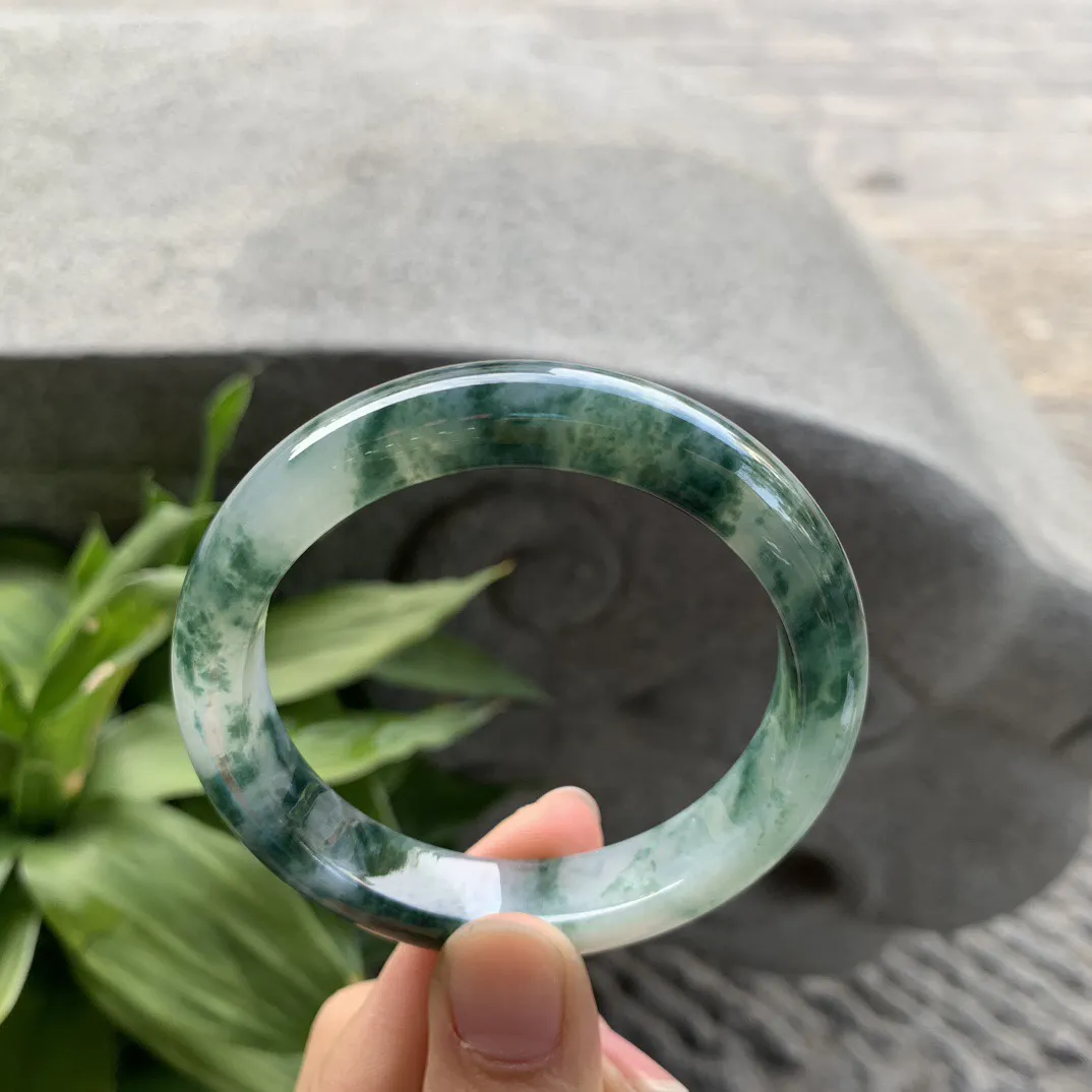 圈口54.2-11.5-8 【冰飘花正圈手镯】正圈54 55可戴