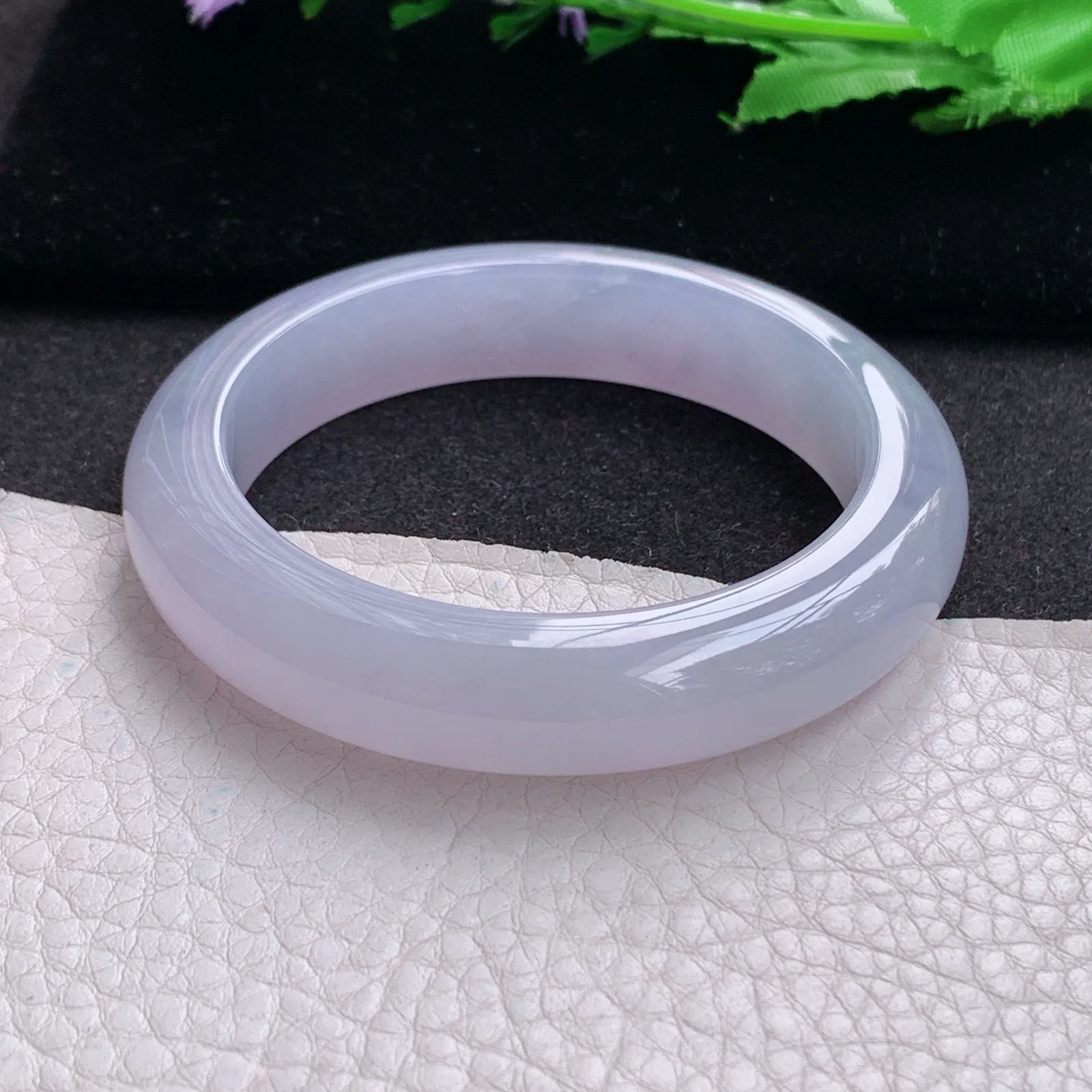 xo实拍53*12.5*9平安镯 缅甸翡翠a货玉手镯冰紫厚装宽边玉手环