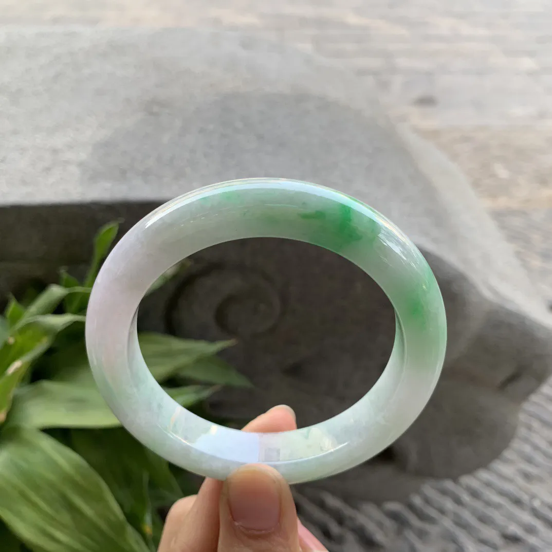 大圈口60.2-12.5-10.2 【飘阳绿正圈手镯】正圈60 61可戴